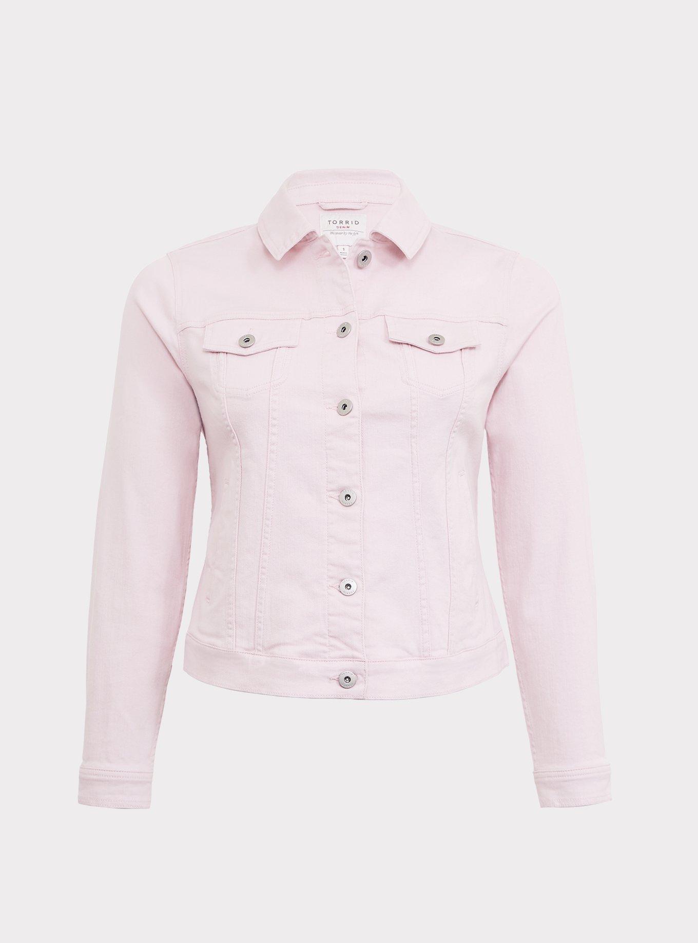 Blush pink jean jacket hotsell