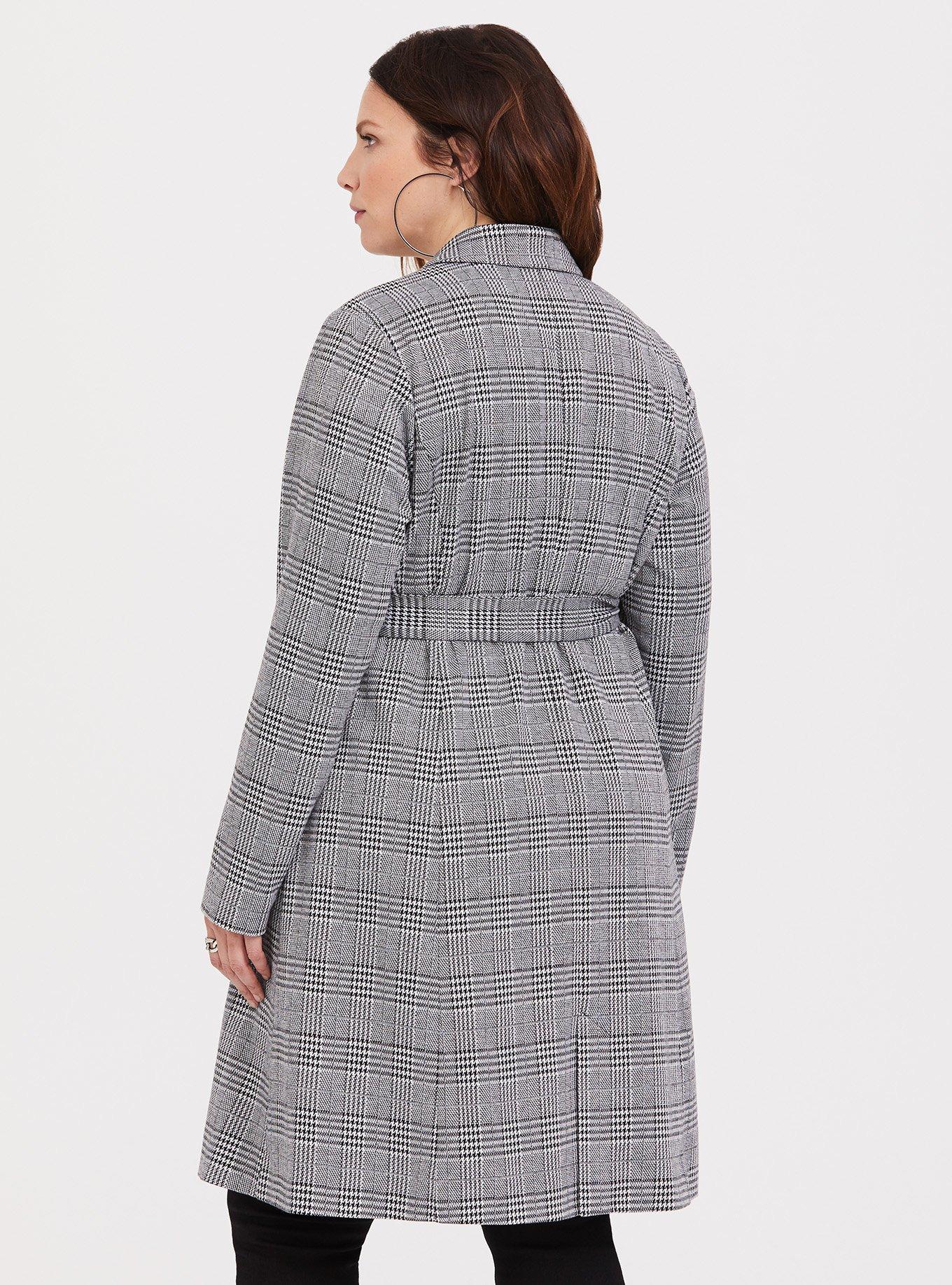 Plus size sale plaid trench coats