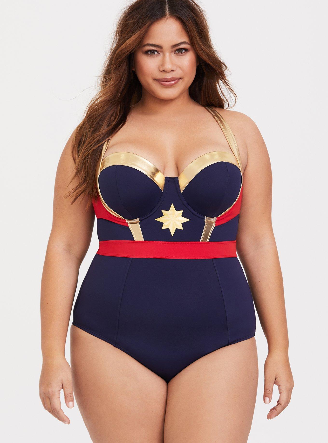 Plus Size - DC Comics Wonder Woman One-Piece Swim Dress - Torrid