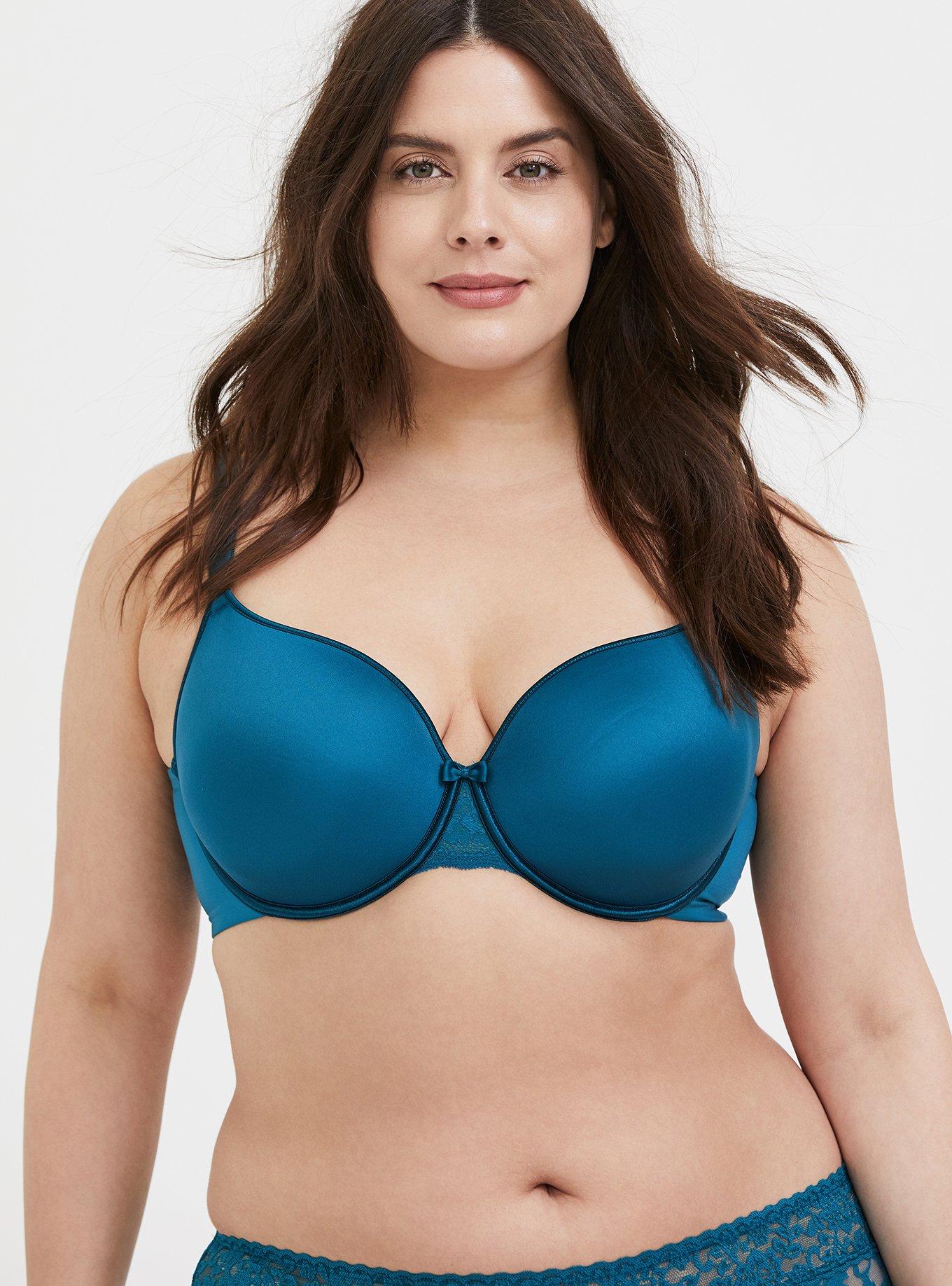 Full-Coverage Lightly Lined 360&deg; Back Smoothing&trade; Bra, TEAL, alternate