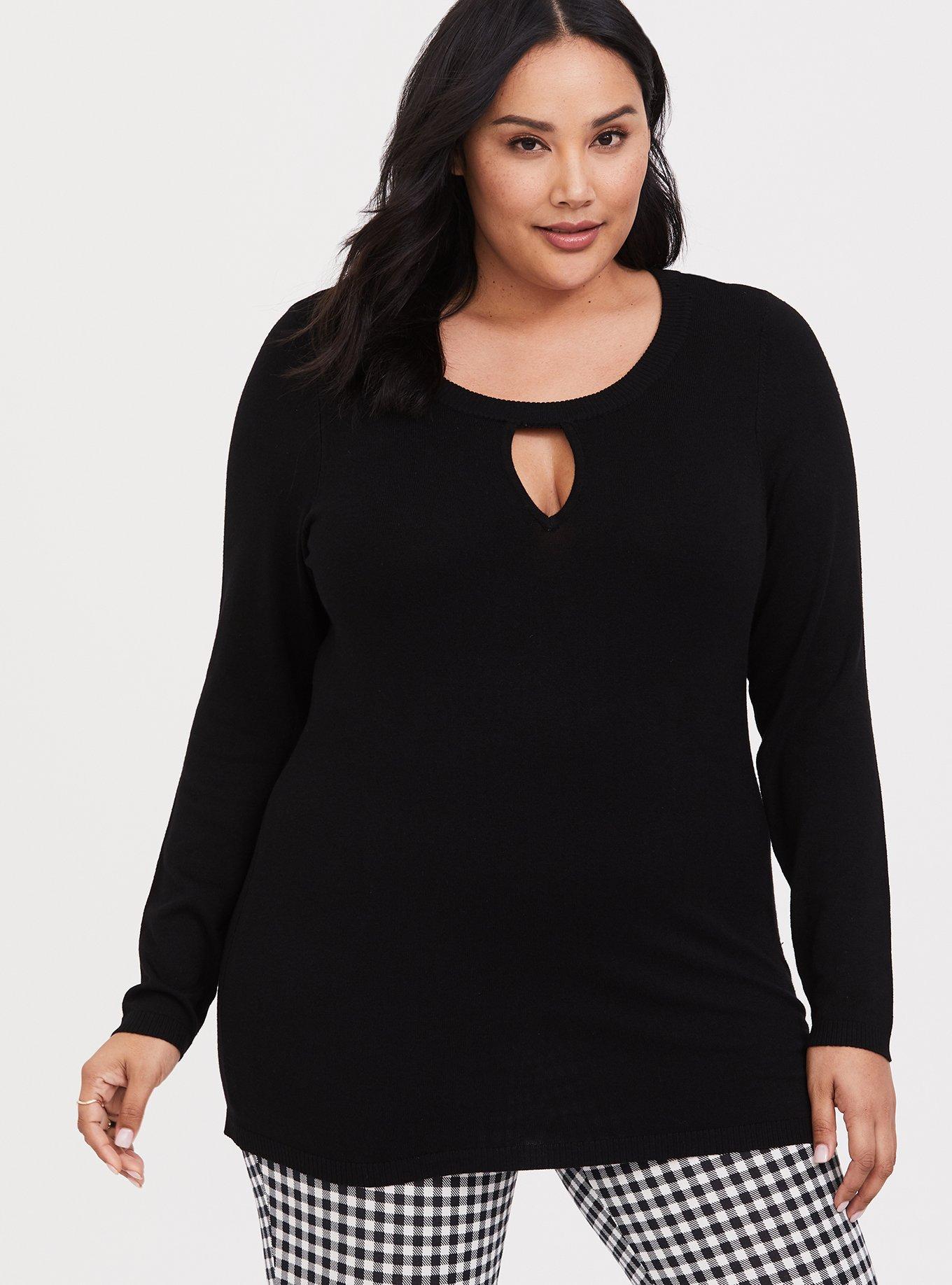 Plus size 2025 keyhole sweater