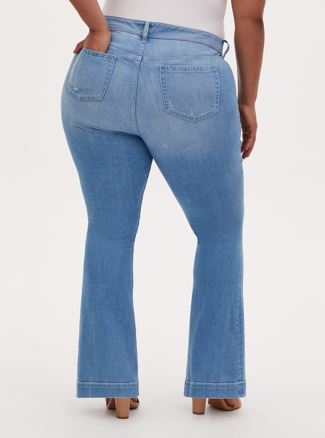 Plus Size Flip Flop Flare Premium Stretch Mid-Rise Jean, BEVERLY HILLS, alternate