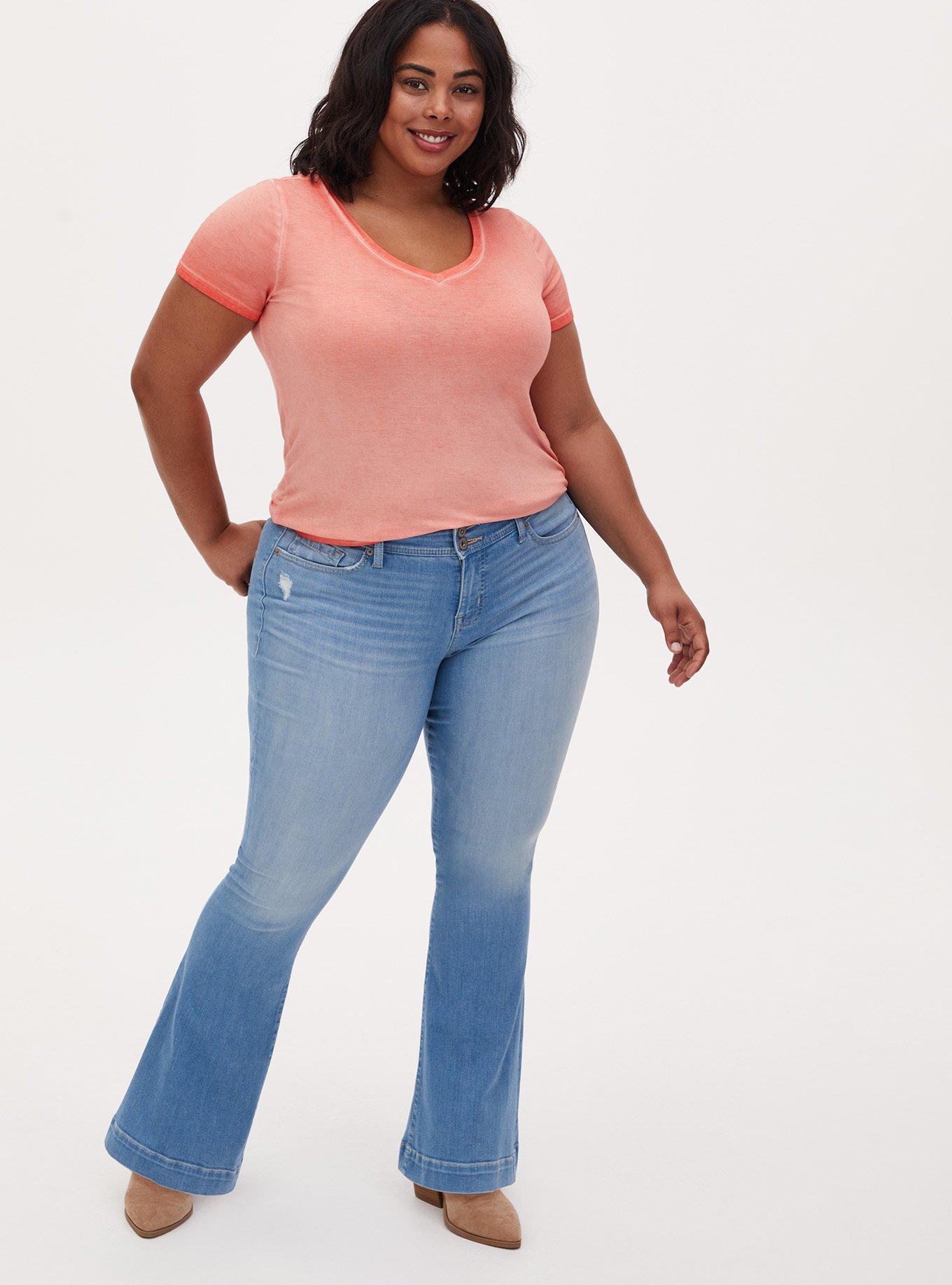 Plus Size Flip Flop Flare Premium Stretch Mid-Rise Jean, BEVERLY HILLS, alternate