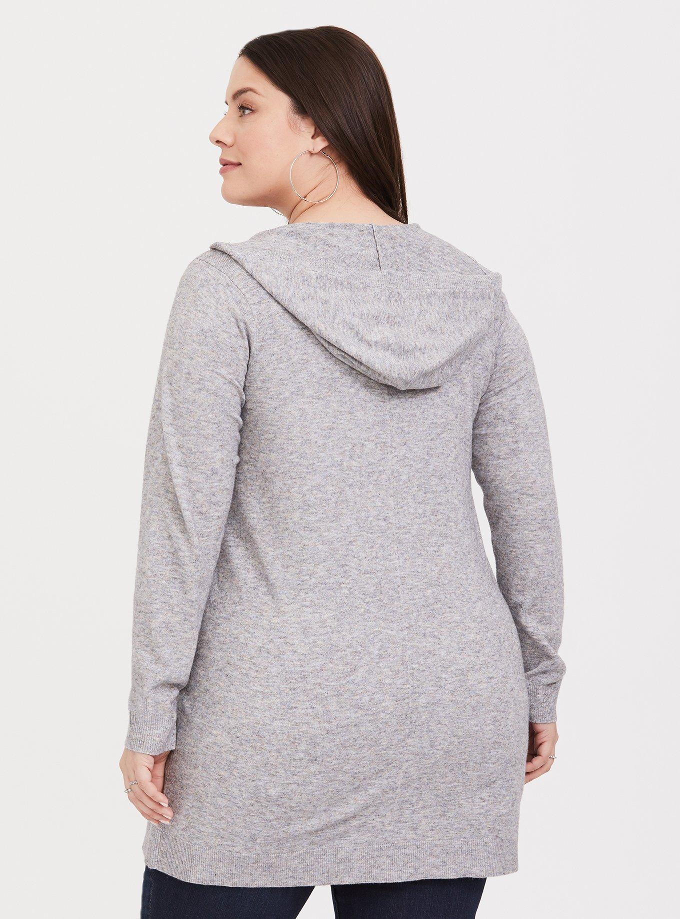 Grey hooded cardigan hotsell