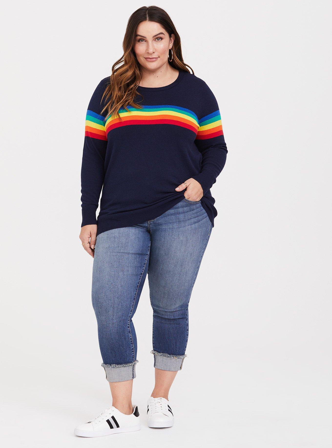 Plus size rainbow sweater sale