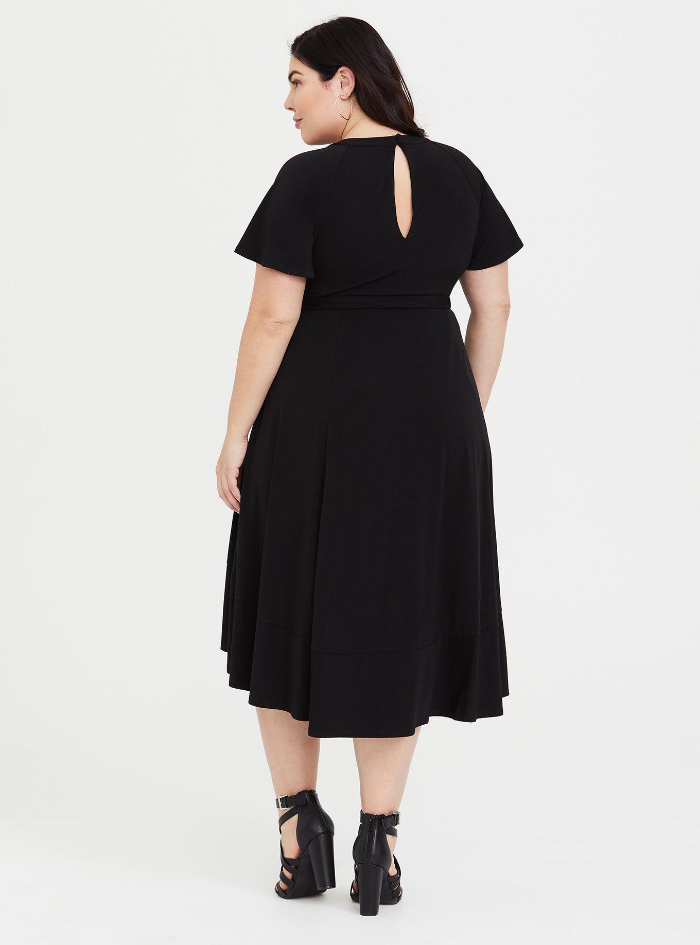 Plus Size - Black Studio Knit Hi-Lo Skater Dress - Torrid