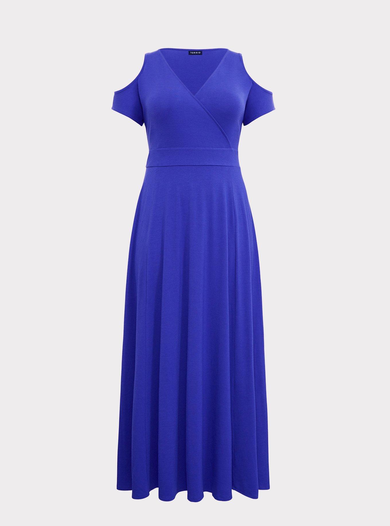 electric blue maxi dress Electric Blue cheetah print long sleeve modest maxi Dress main image 1
