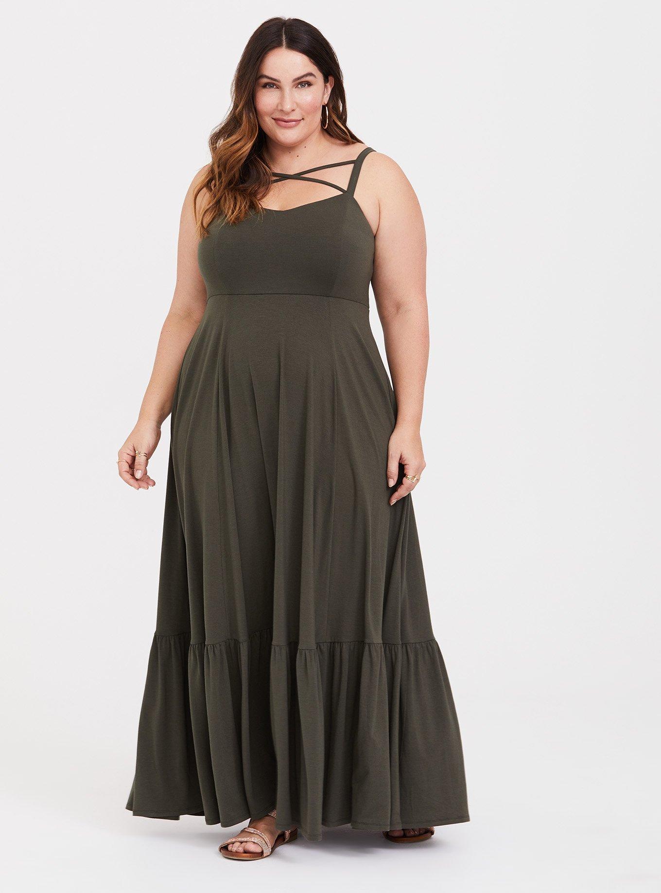 TORRID Dress, Size 2, 2X, 18, 20, Olive Green, Long Sleeves, WAS $65 *NEW!*