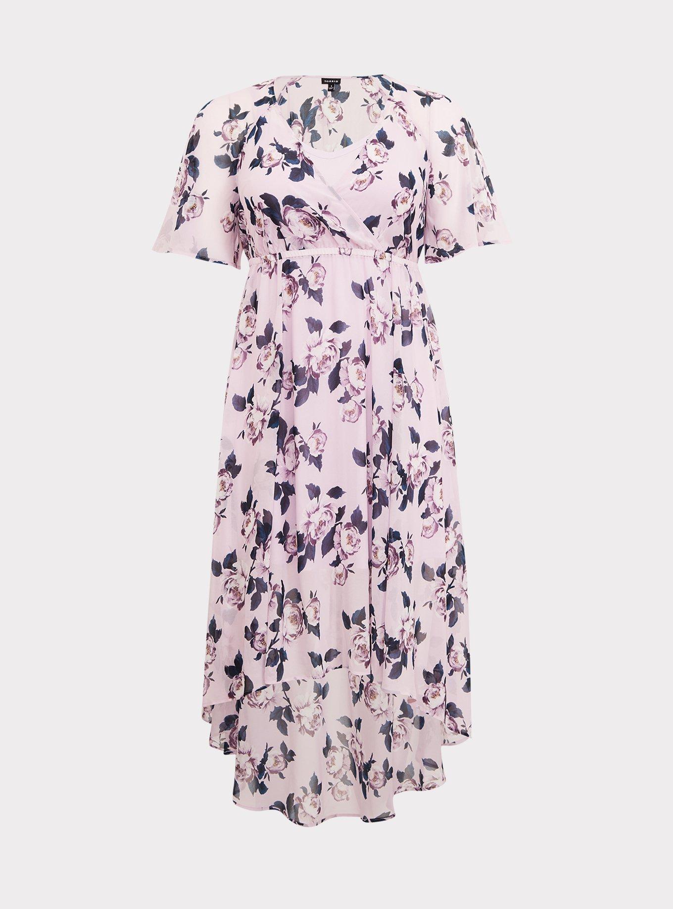 Maxi Chiffon Dress, PINK, hi-res