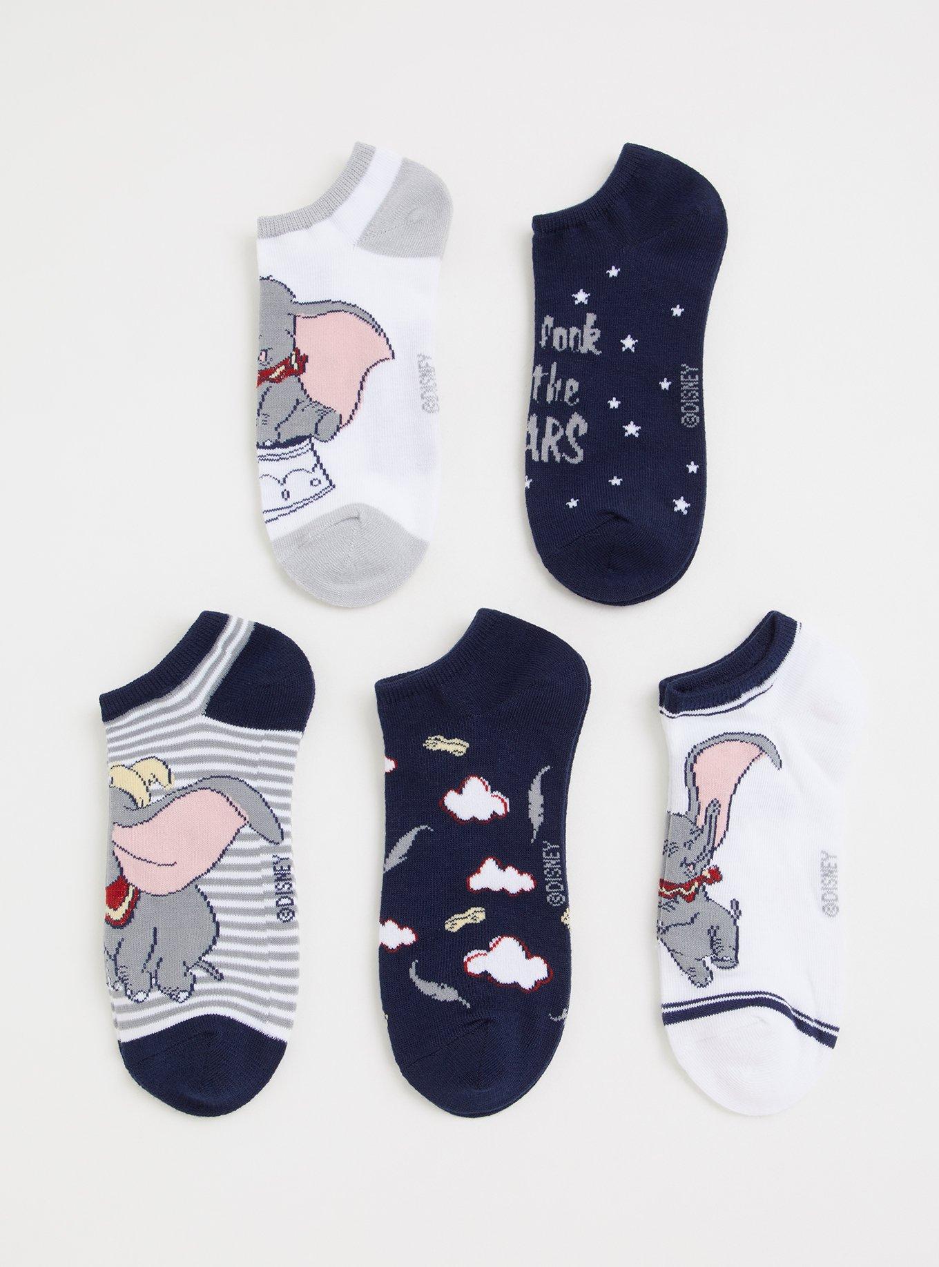 Plus Size Disney Dumbo No-Show Socks - Pack of 5, MULTI, alternate
