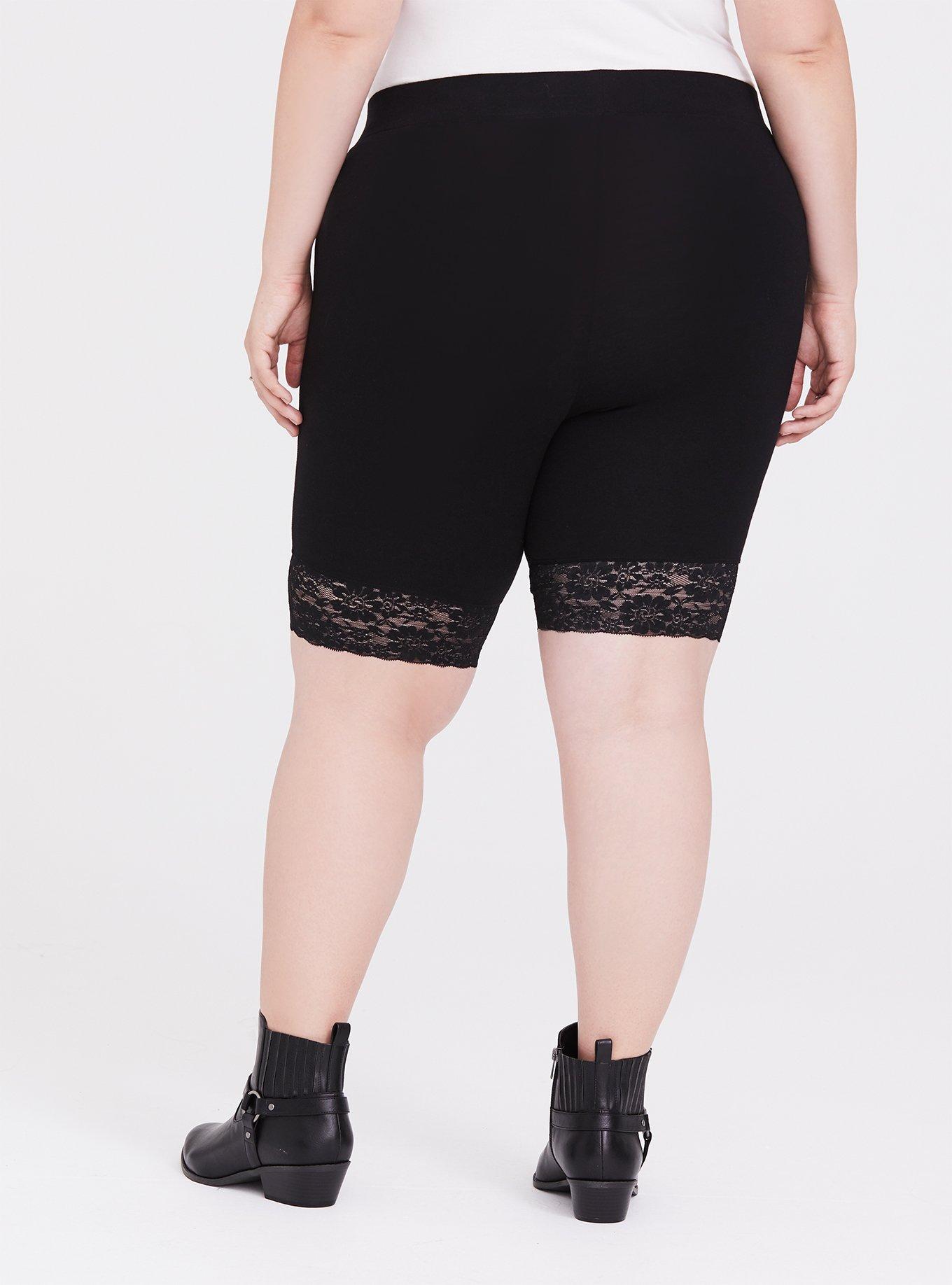 Plus size lace trim best sale bike shorts