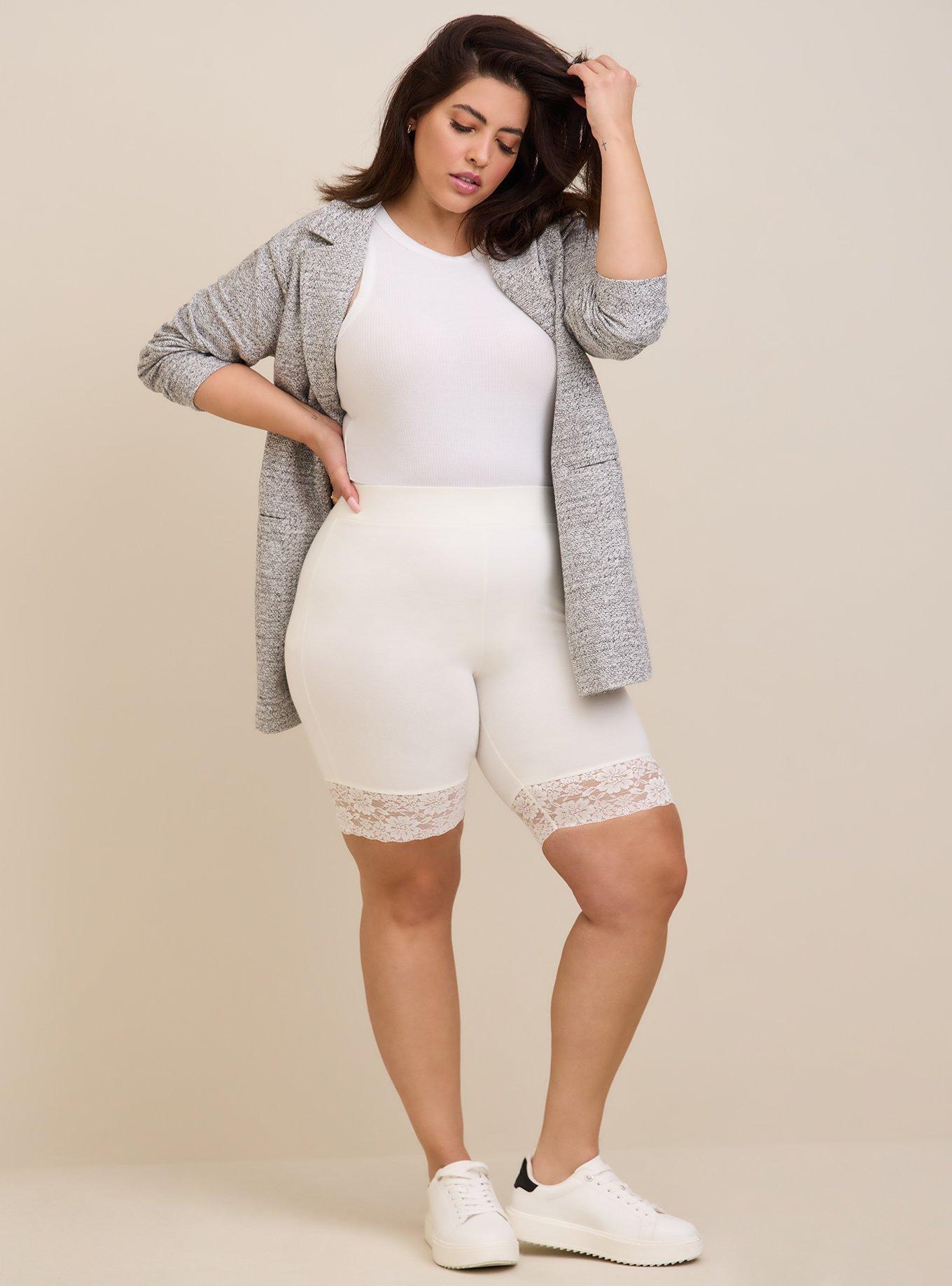 Plus size bike deals shorts with lace