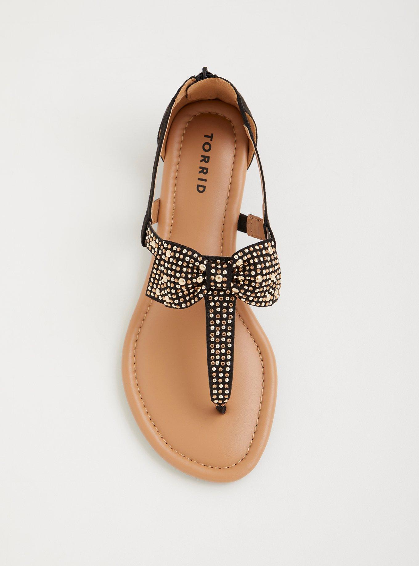 Bow Micro Wedge Sandal (WW), BLACK, alternate