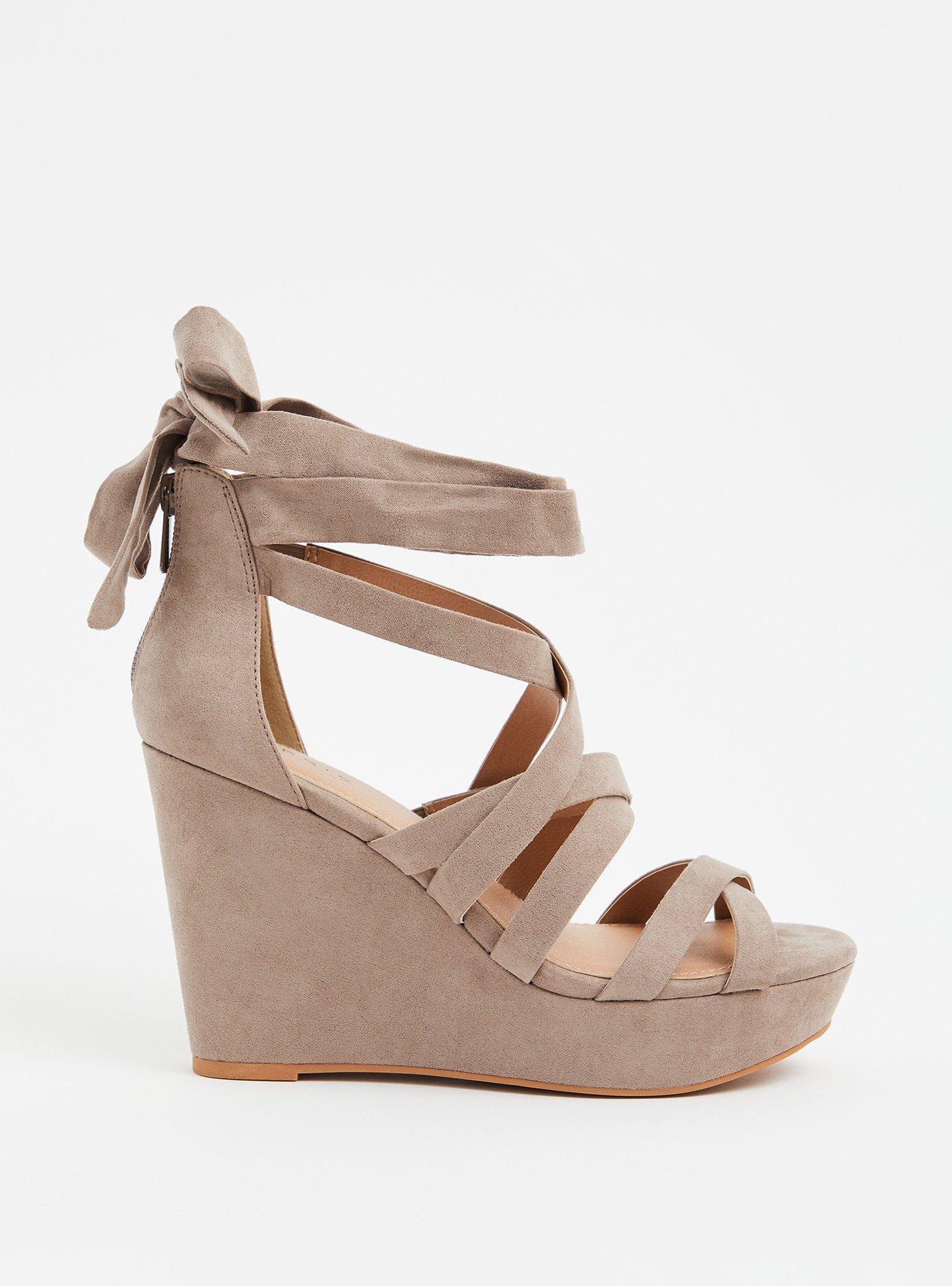 Strappy Wrap Platform Wedge (WW), TAUPE, hi-res