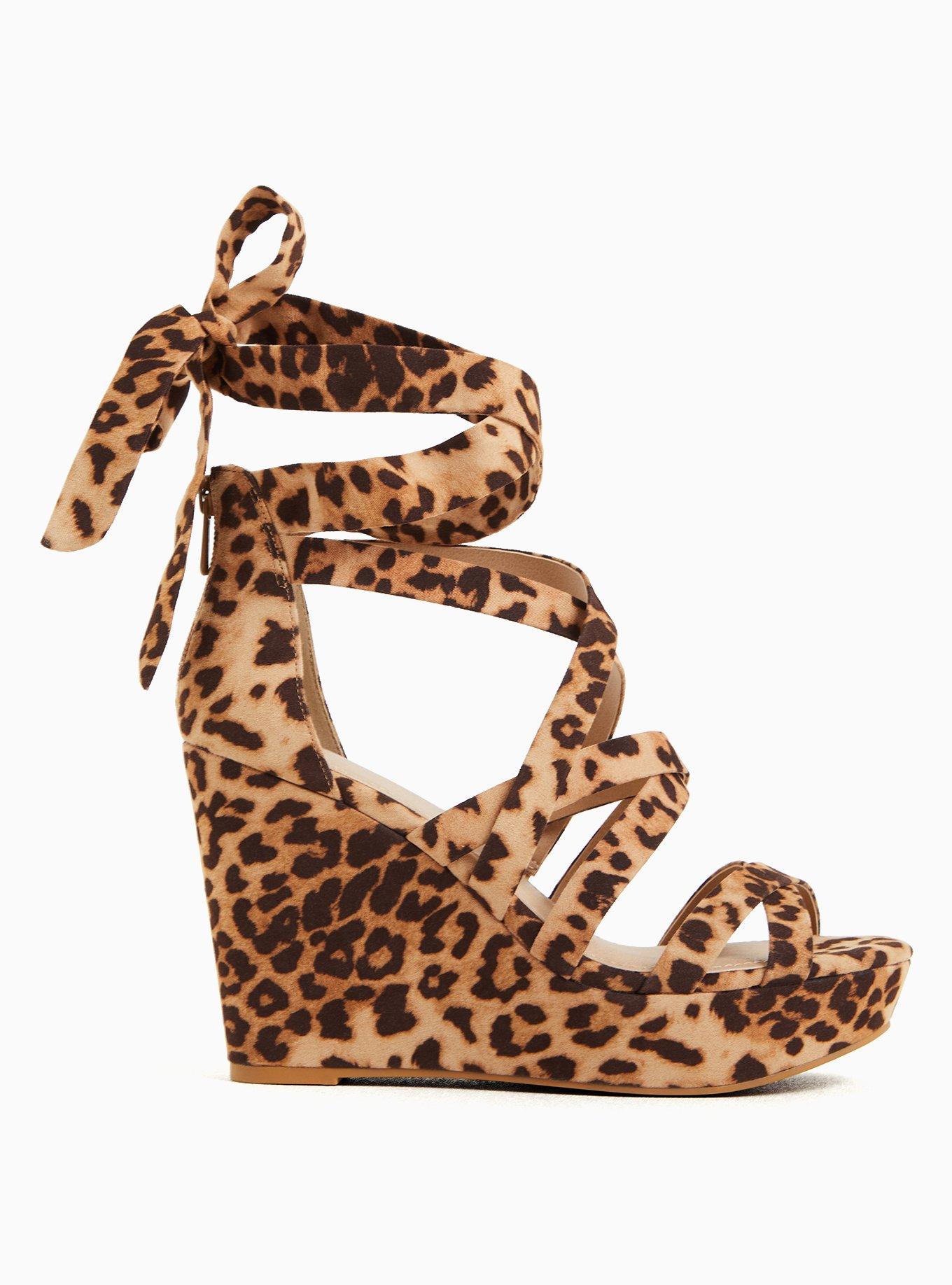 Leopard wedge heels best sale