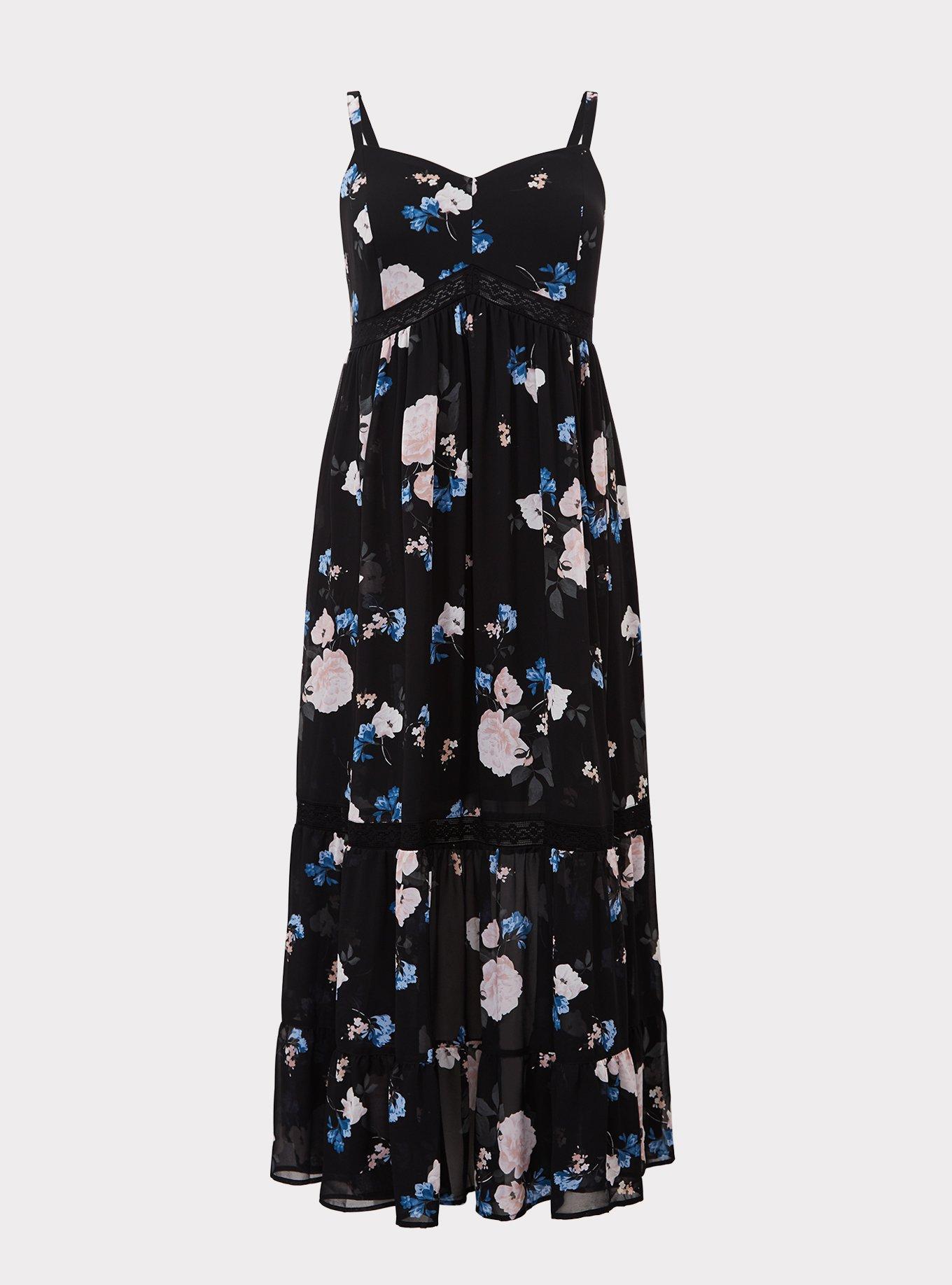 Nwt Torrid Women's Plus Size Floral Print Chiffon Midi Skirt