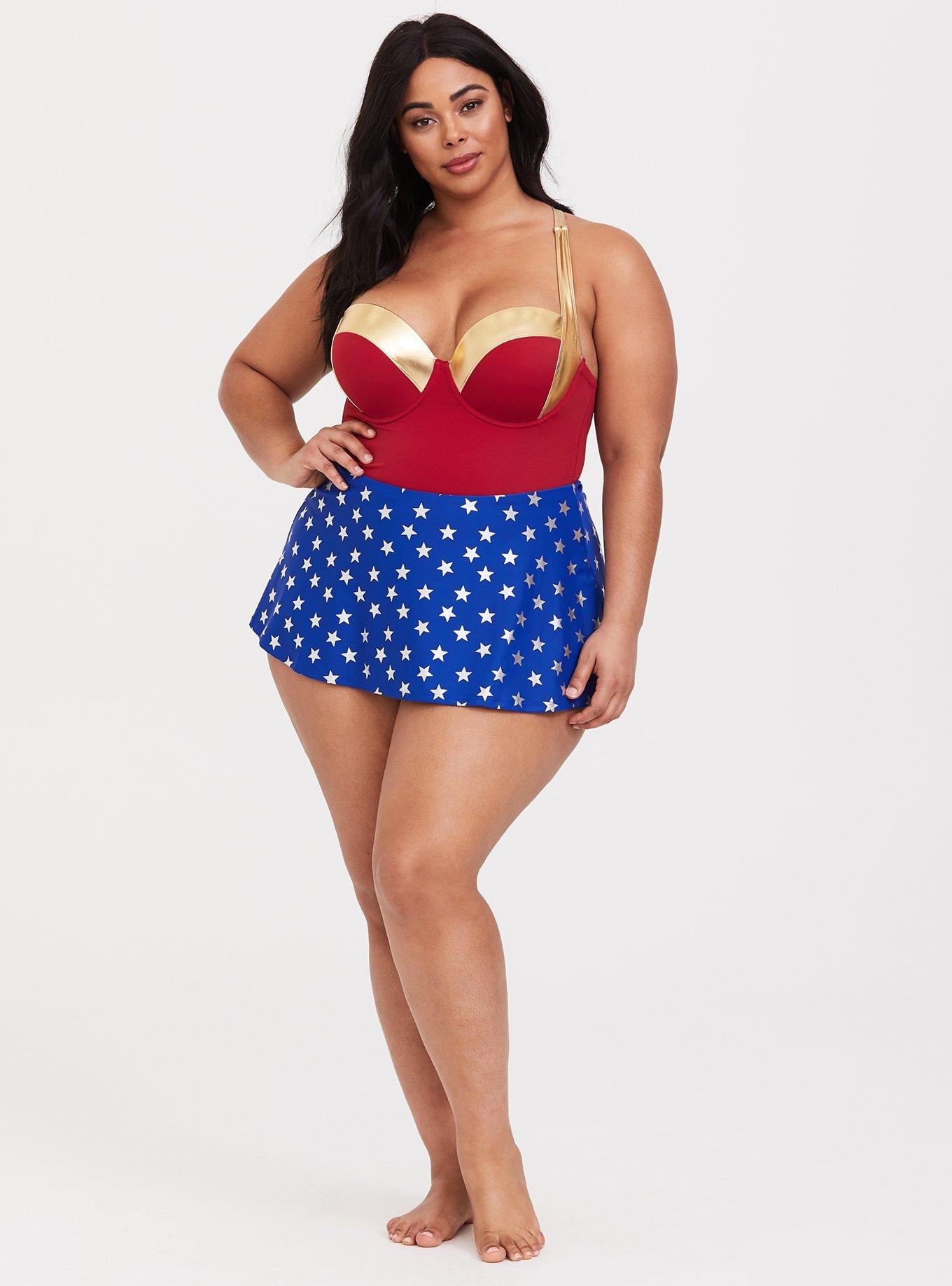 Wonder Woman Plunge Monokini Swimsuit