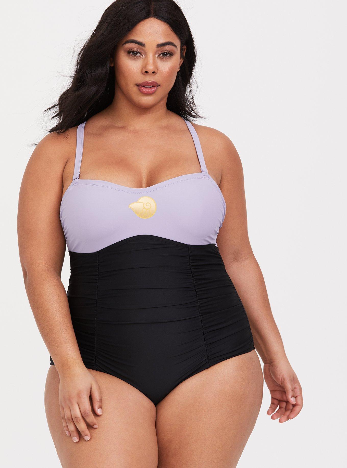 I'm plus-size with 38I boobs & did a Good American swim haul - the purple  is 'giving Ursuala' instead of Little Mermaid