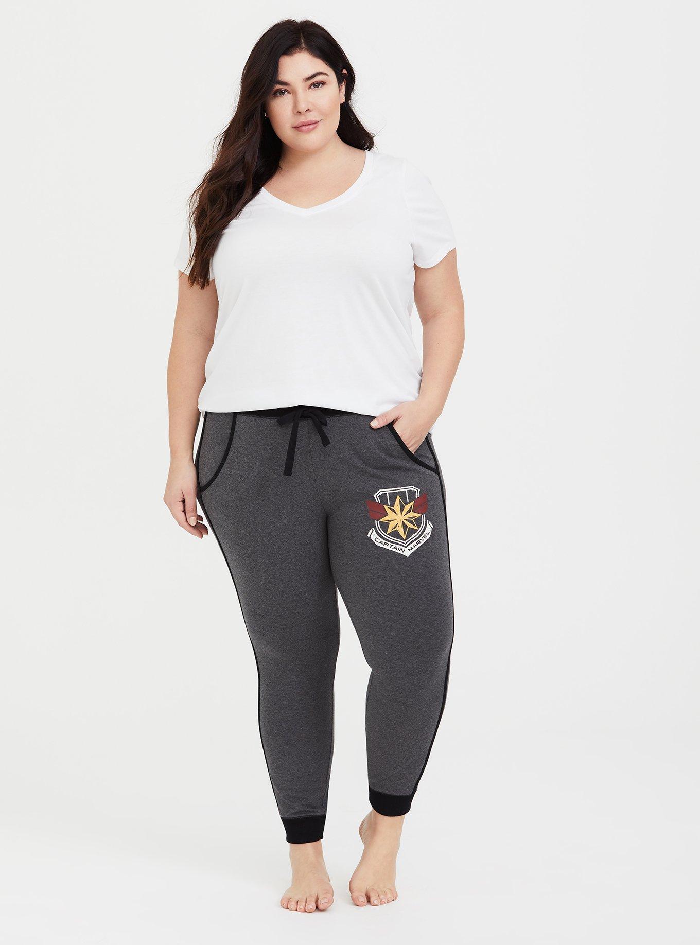 Plus Size Her Universe Captain Marvel Sleep Jogger, DARK GRAY, alternate