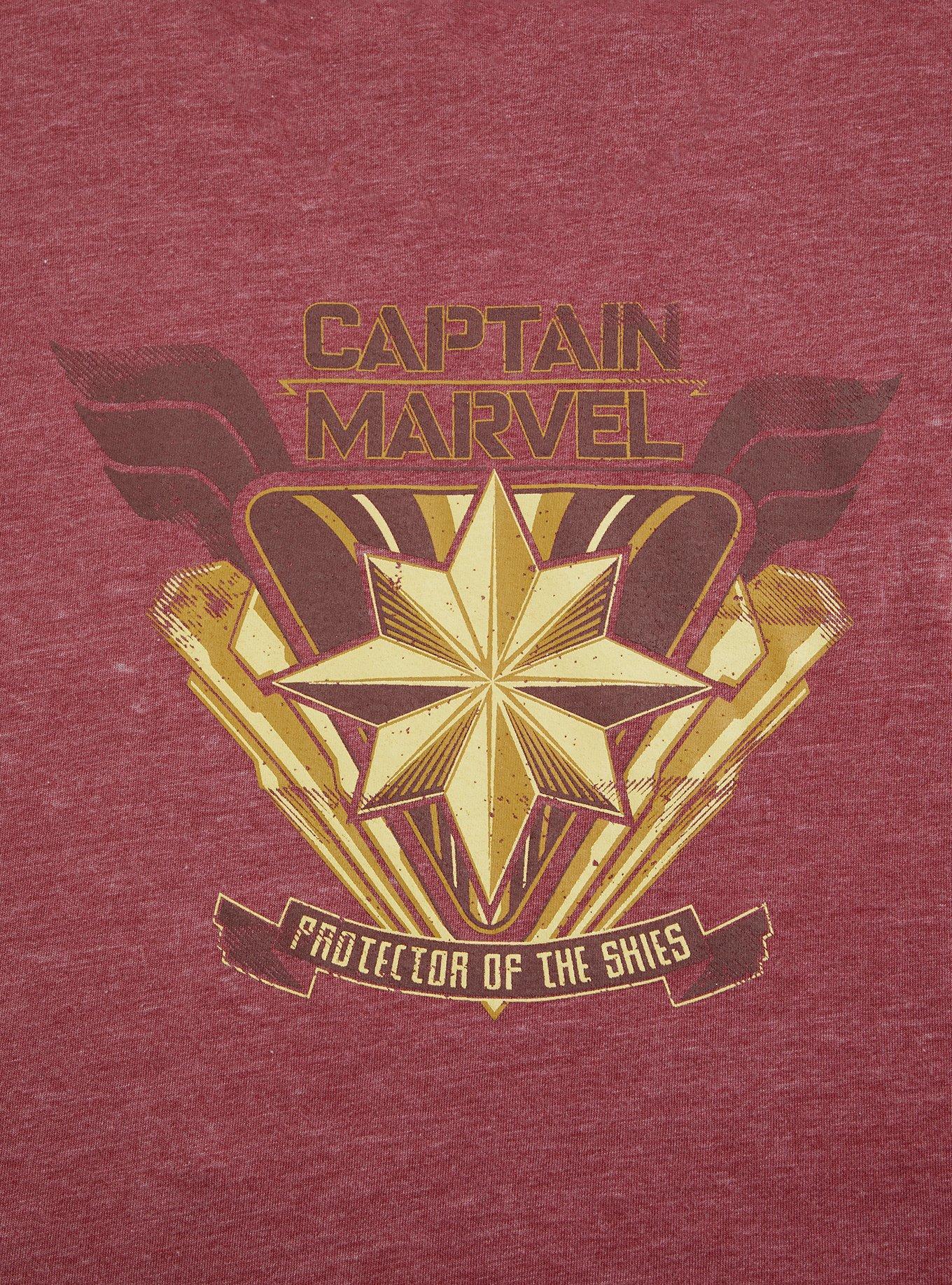 Plus Size Her Universe Captain Marvel Choker Top, BURGUNDY, alternate