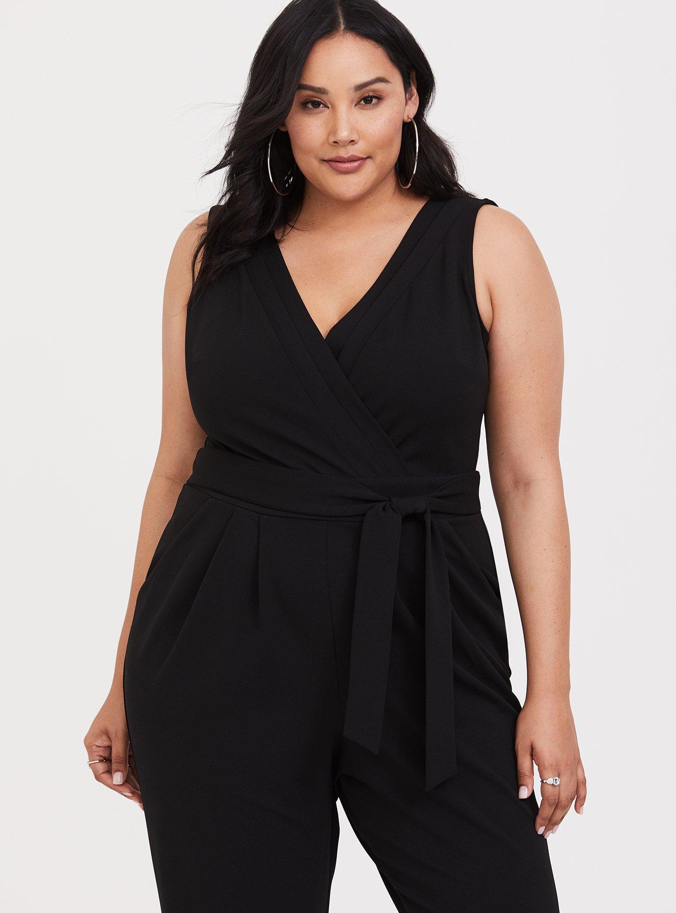 Plus size black store sleeveless jumpsuit