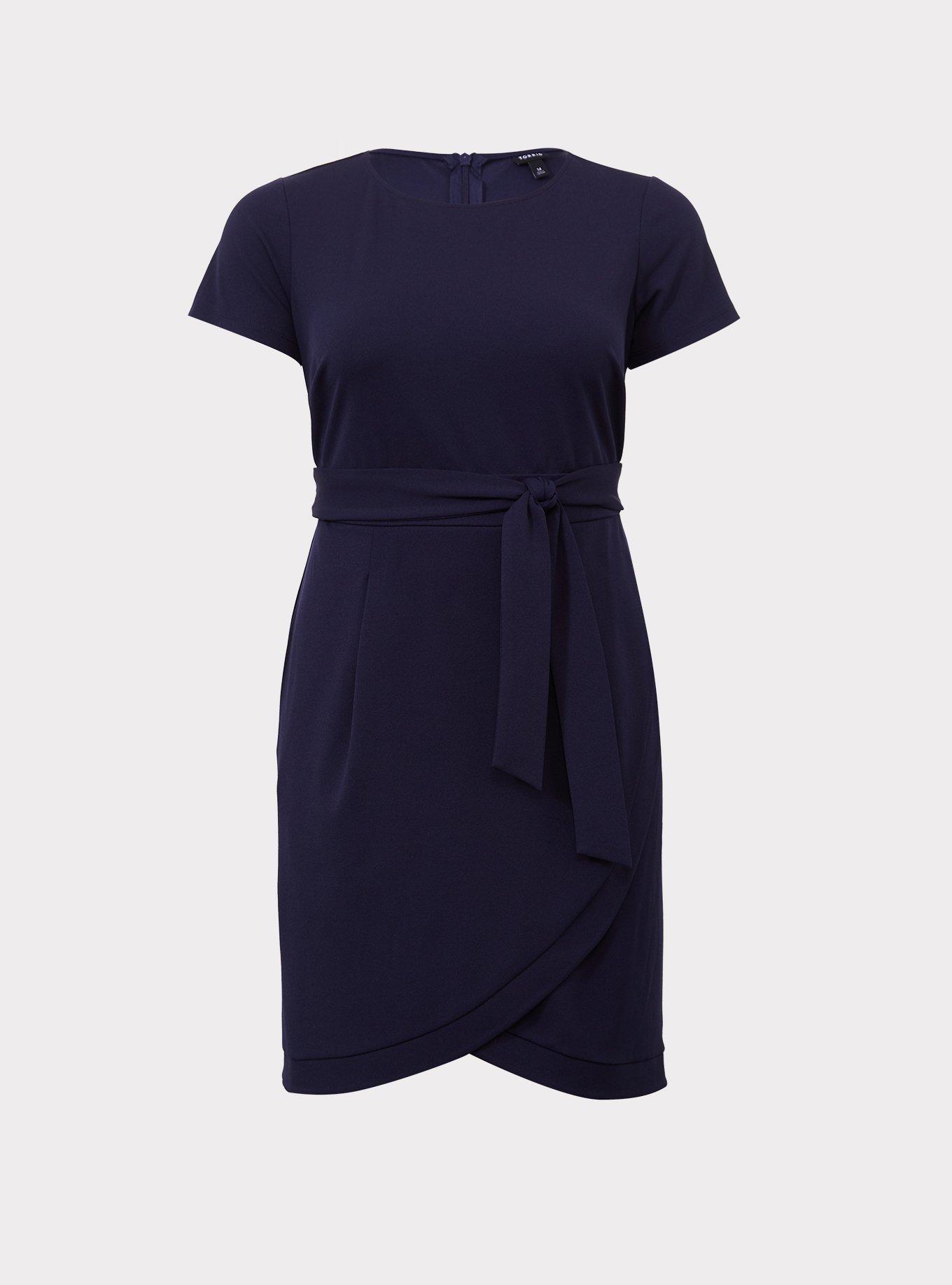 Plus Size - Mini Stretch Crepe Shift Dress - Torrid