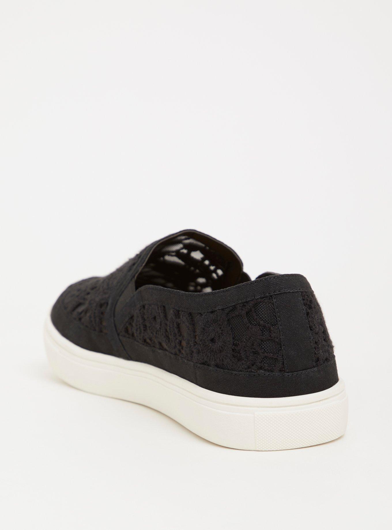 Plus Size Crochet Slip-On Sneaker (WW), BLACK, alternate