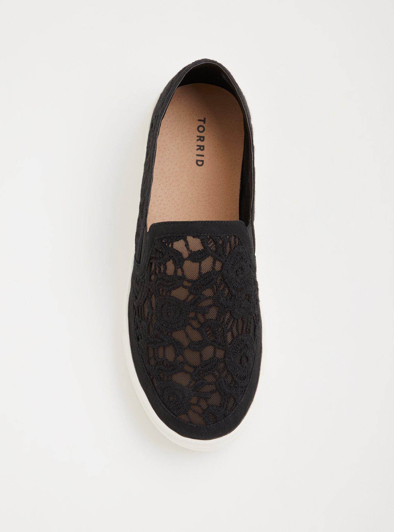 Plus Size Crochet Slip-On Sneaker (WW), BLACK, alternate