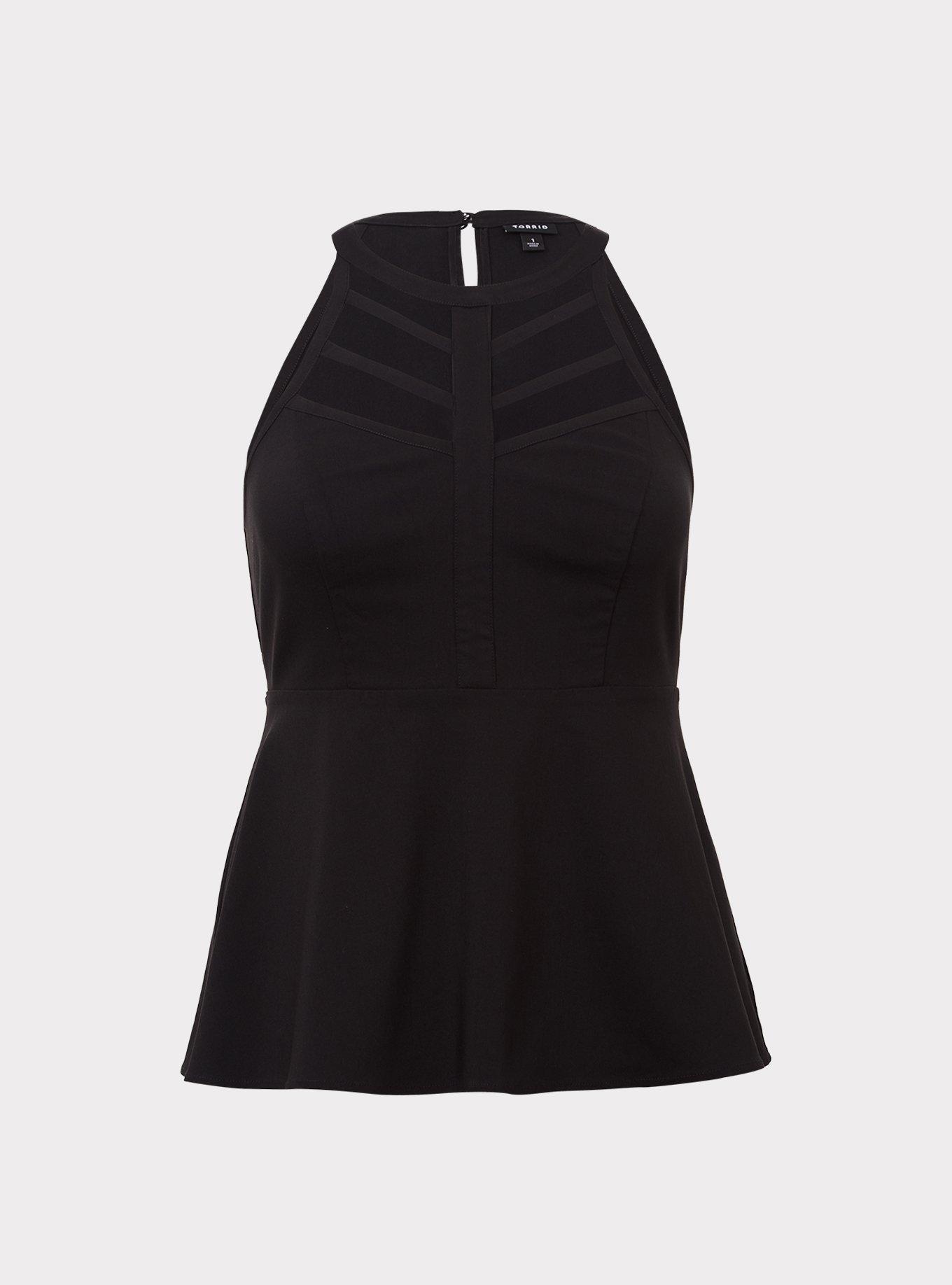 Torrid hotsell Peplum Crepe Cage Front Top