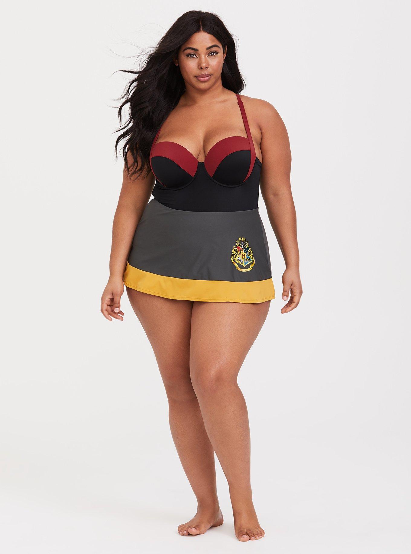 Plus Size - Harry Potter Hogwarts Crest One-Piece Swim Dress - Torrid