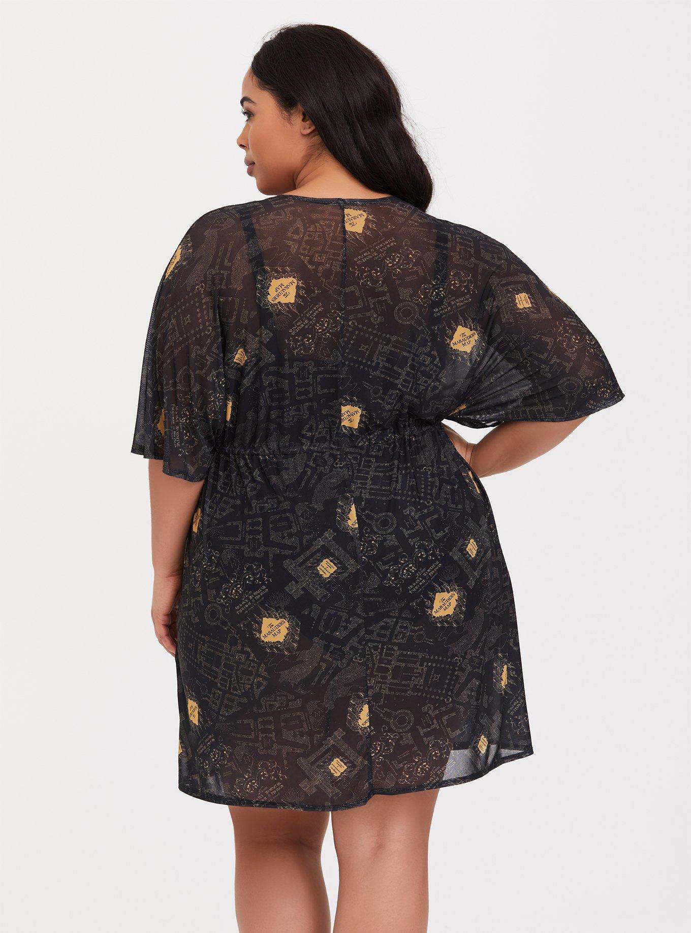 Harry Potter Marauders Map Kaftan Swim Cover-Up, MULTI, alternate