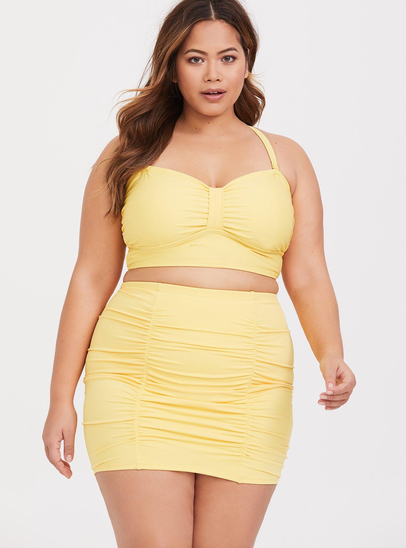 Plus Size - Disney Belle Yellow Wireless Strapless Bikini Top - Torrid