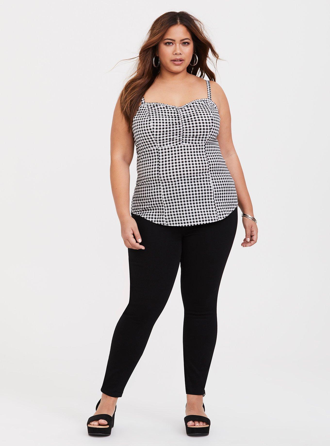 Plus Size Gingham Poplin Cami, GINGHAM PLAID, alternate