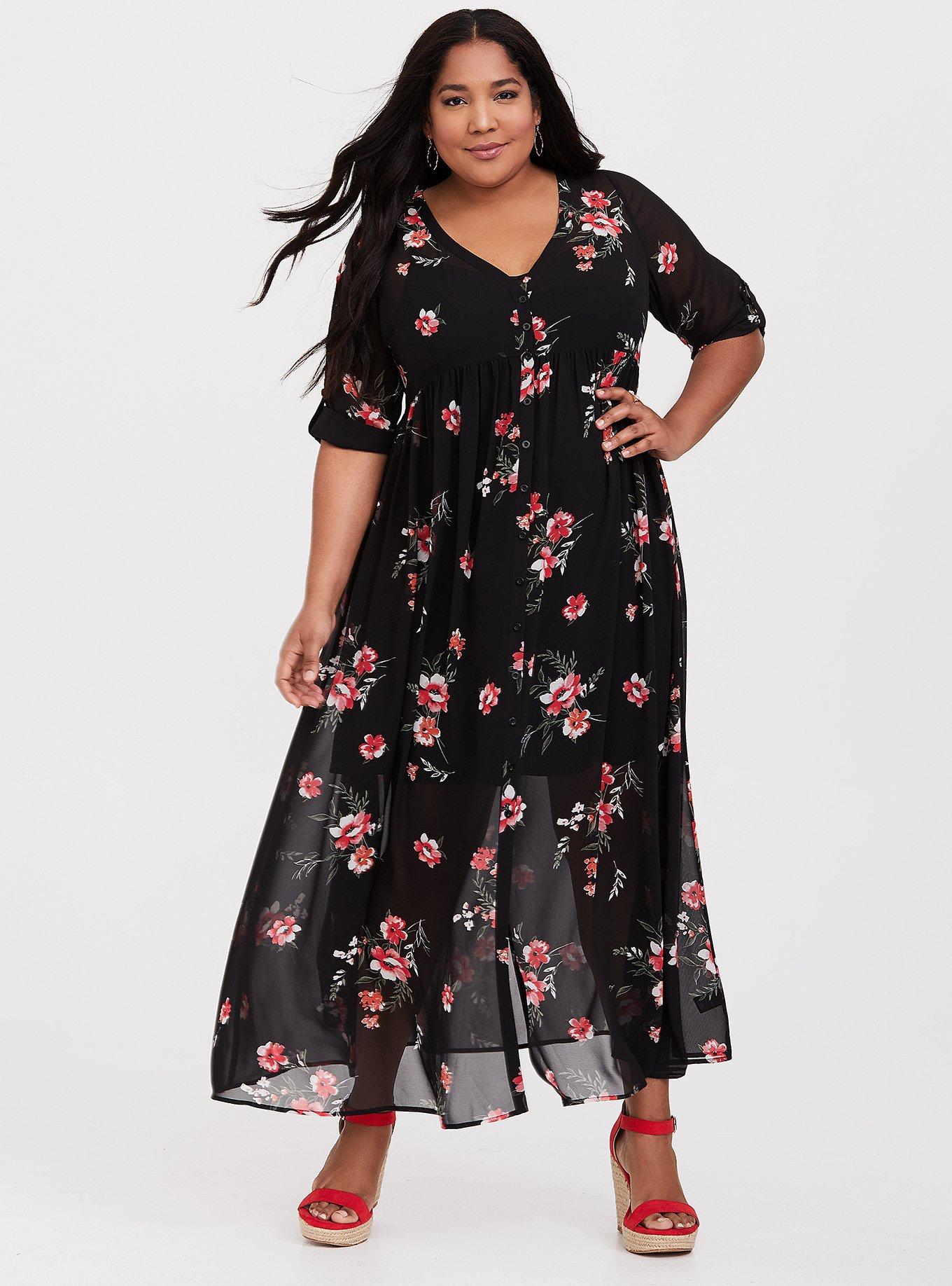 Torrid black 2024 floral dress