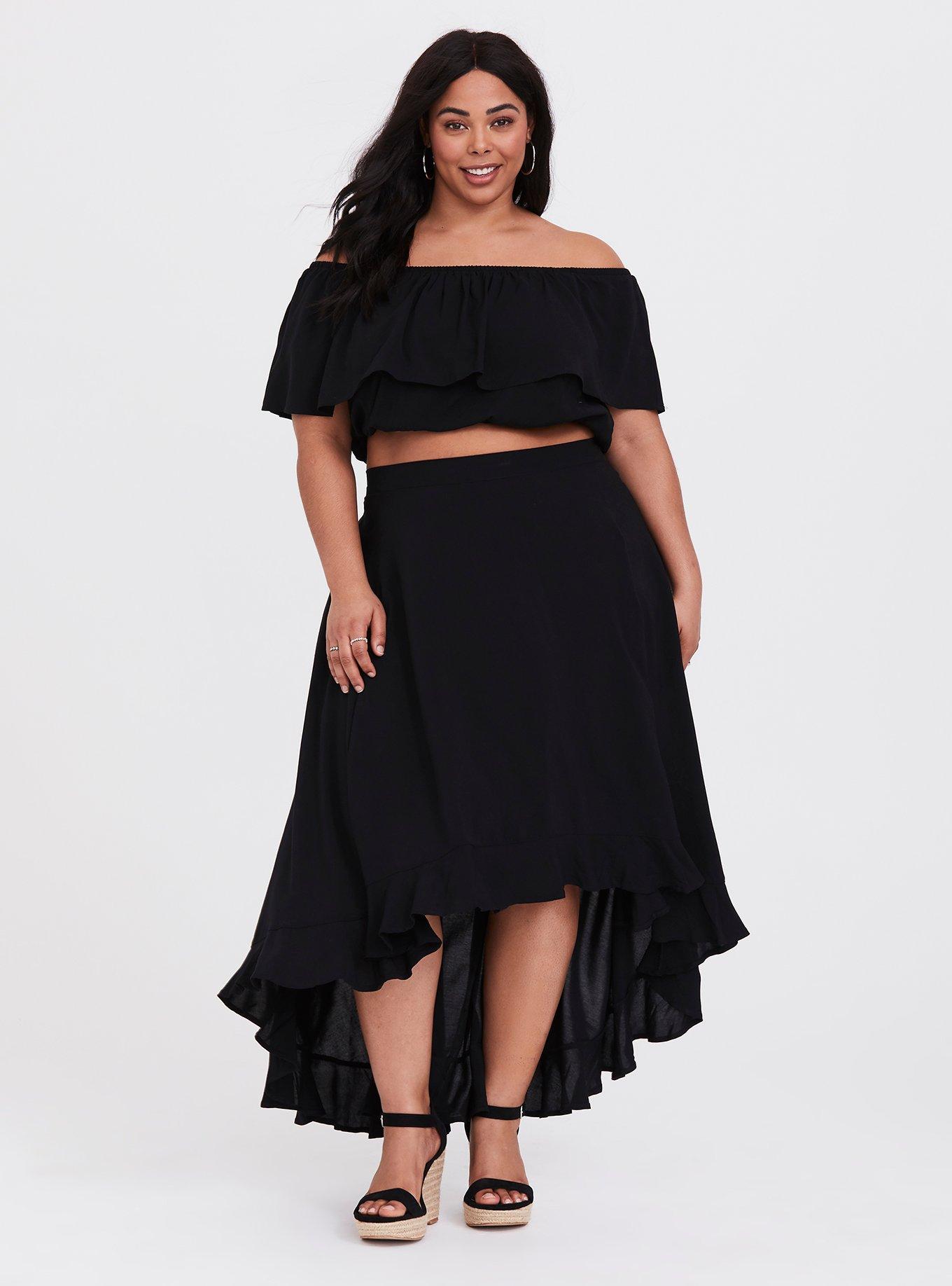 Plus Size - Maxi Challis Off-Shoulder Set - Torrid