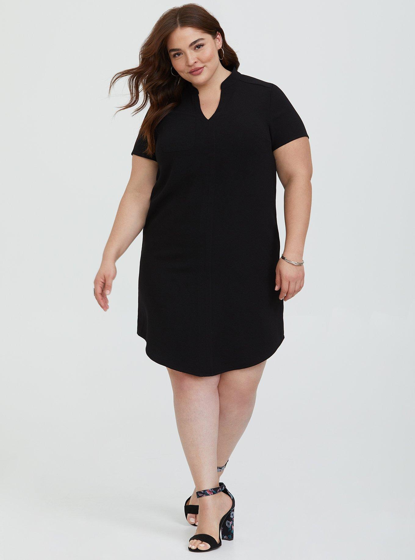 Black Crepe Shift Dress