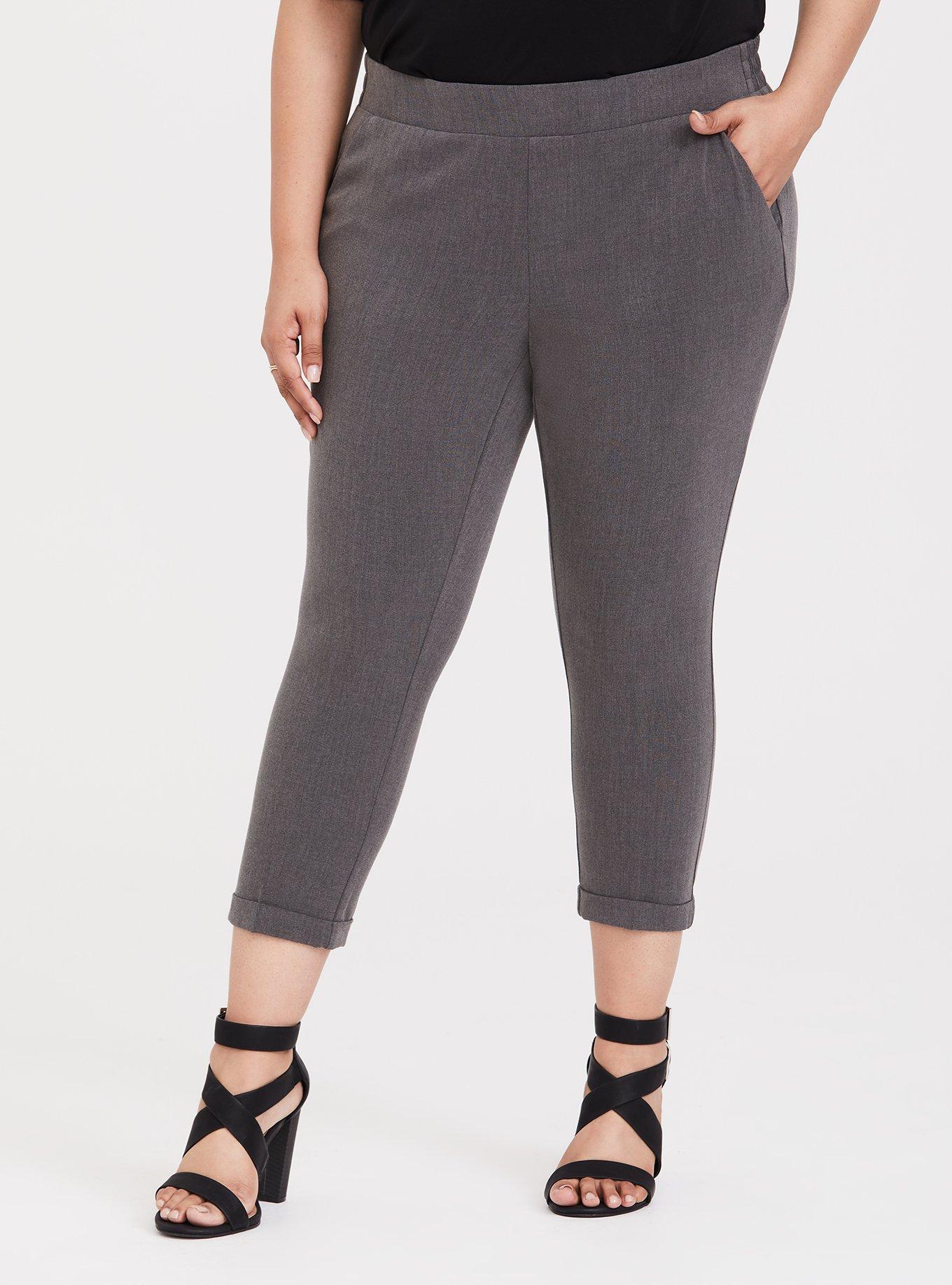 Plus Size Grey Crop Trouser Torrid