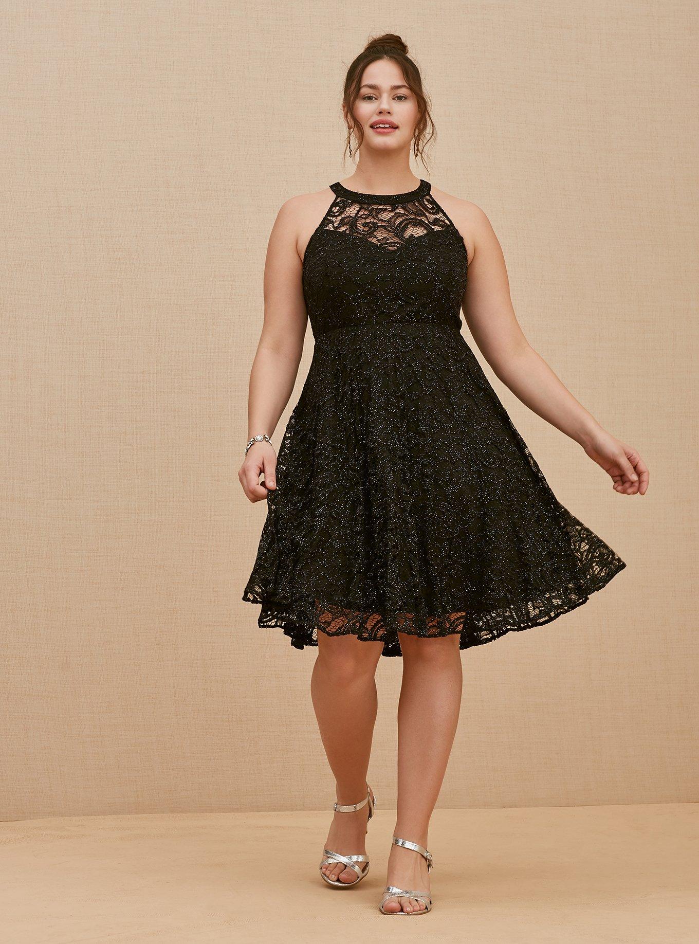 Plus Size - Mini Lace Skater Dress - Torrid