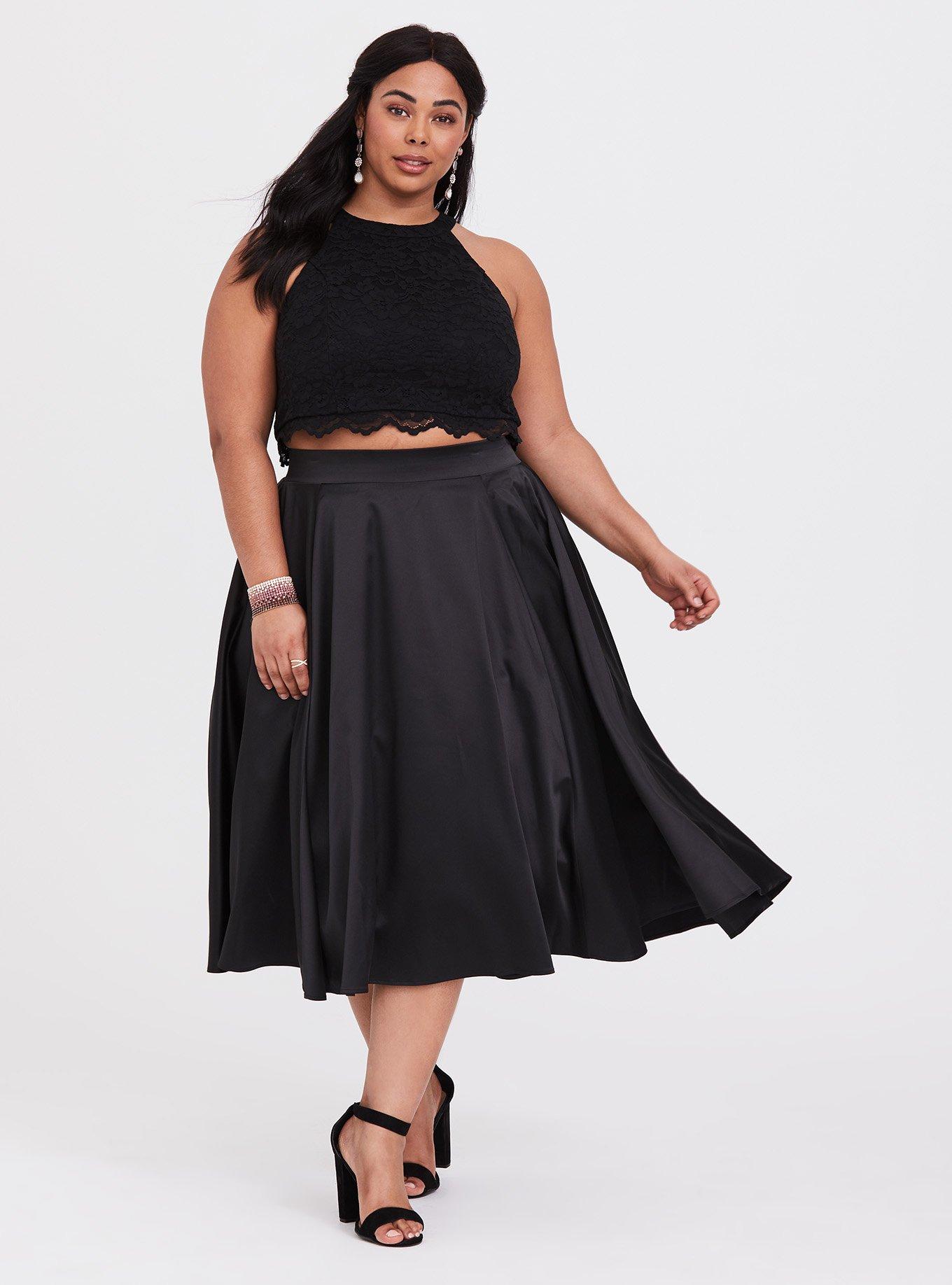 Black lace store skirt plus size