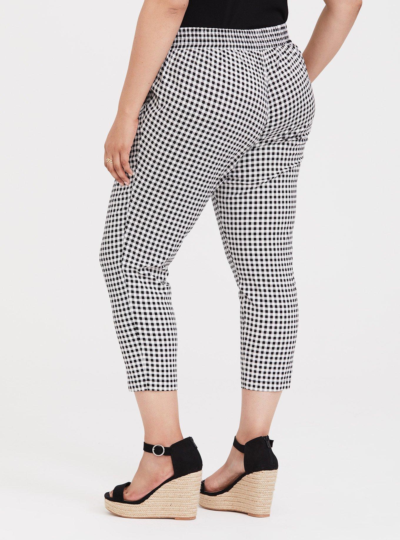 Plus Size Gingham Tie-Front Trouser, MINI GINGHAM, alternate