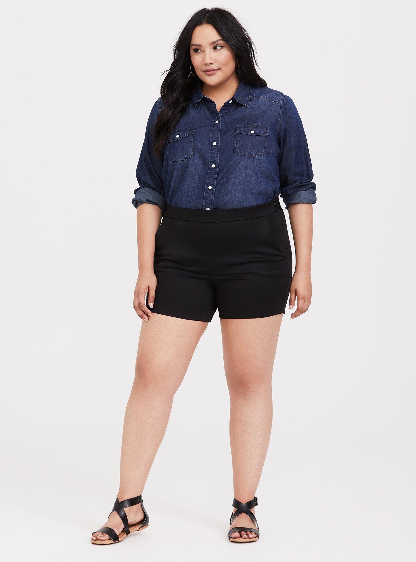 Plus Size - Sateen Short Short - Black - Torrid