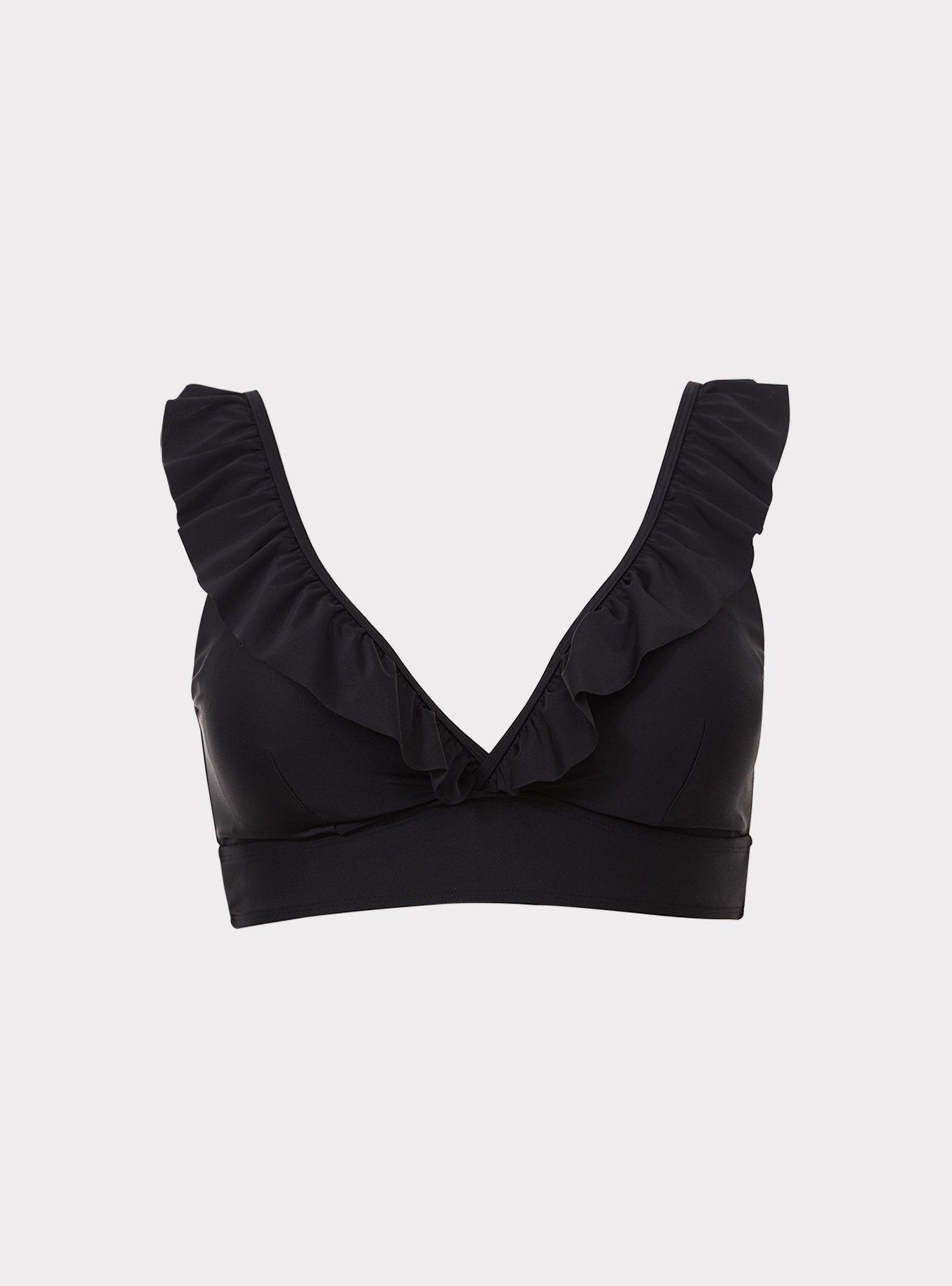 Wireless Triangle Ruffle Bikini Top