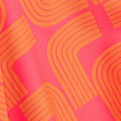 Wireless Babydoll Tie-Front Tankini, ZEN GEO NEON CORAL, swatch