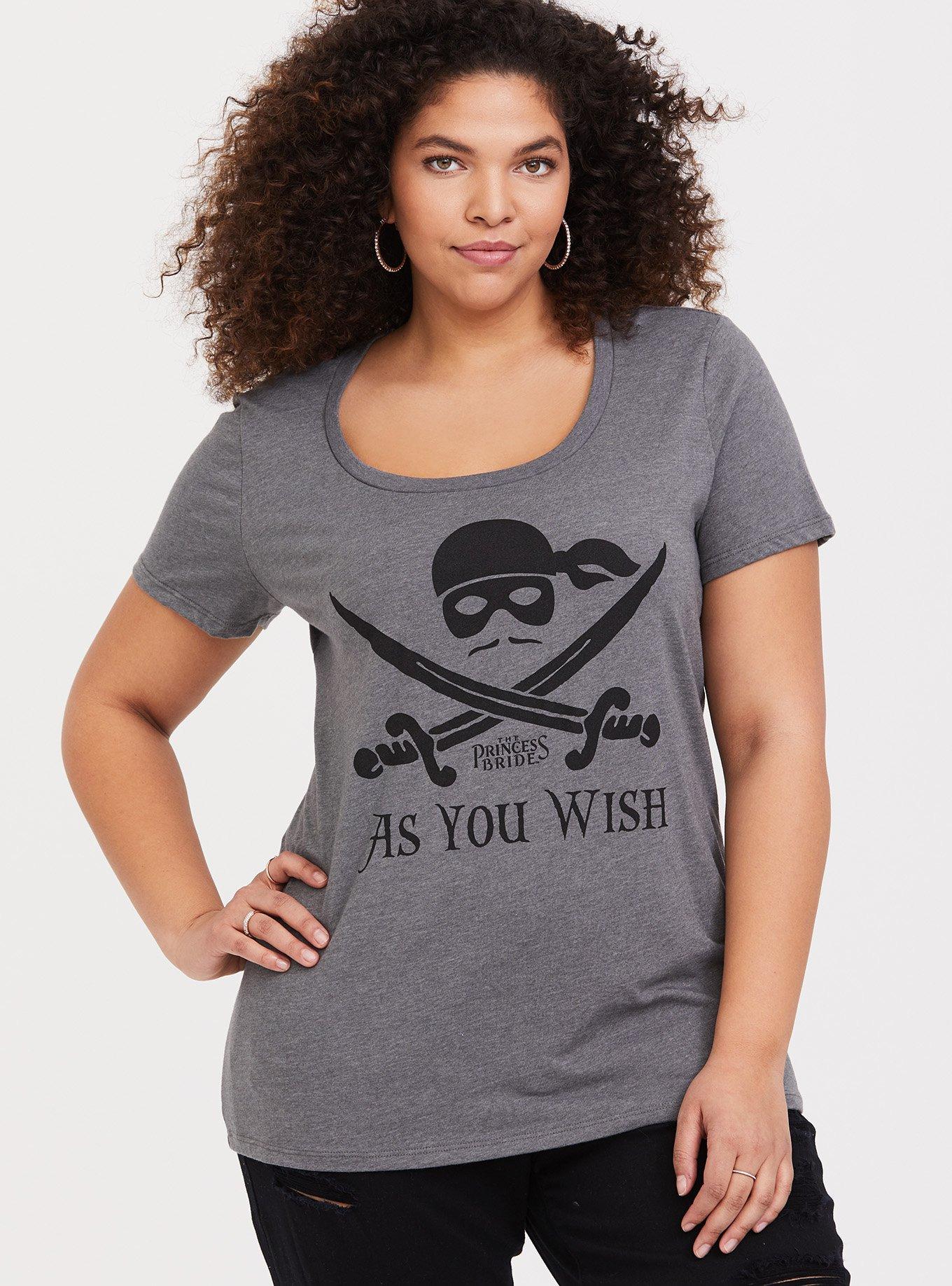 Plus Size Princess Bride Dark Grey Classic Fit Crew Tee, , hi-res