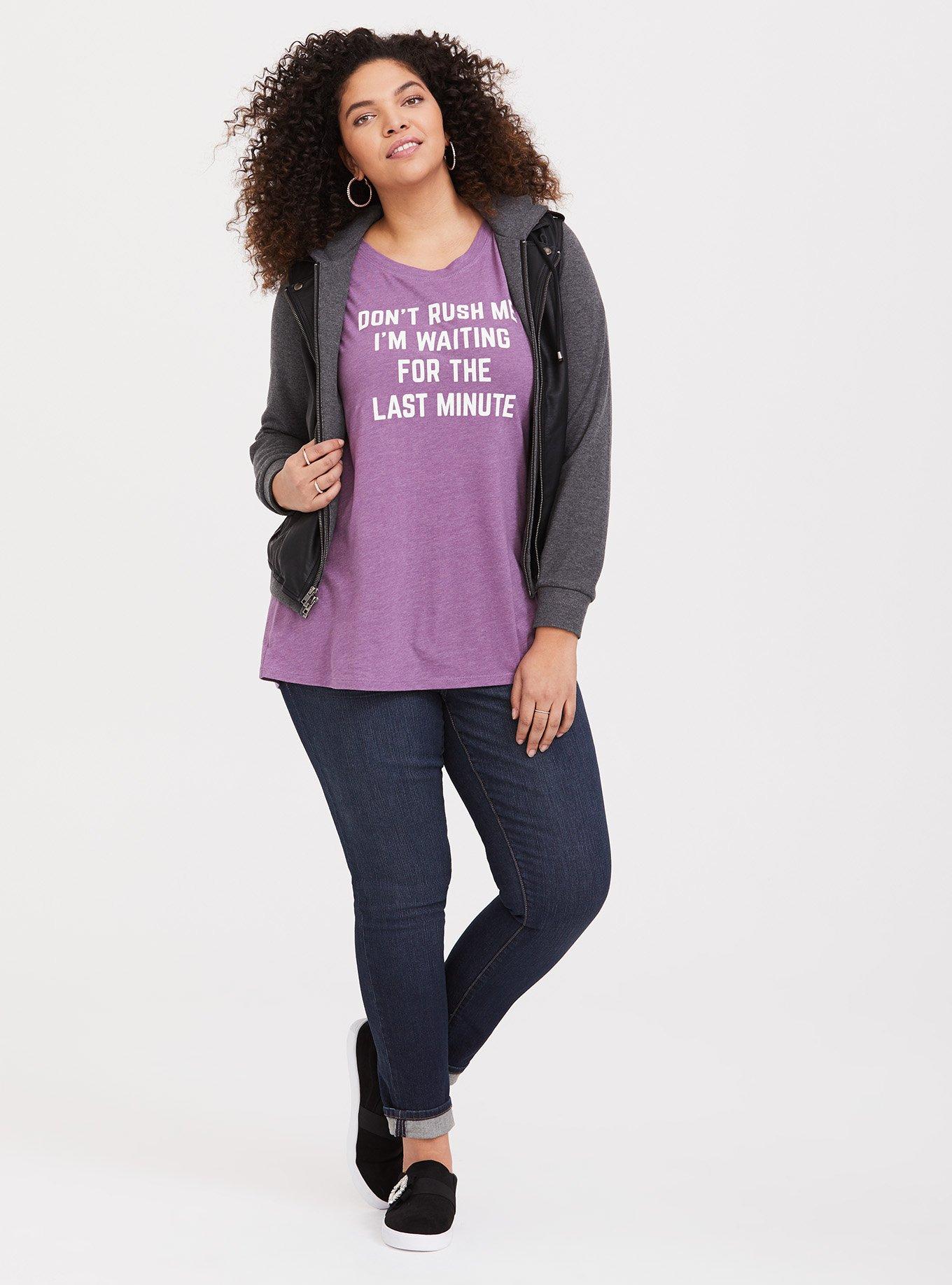 Don't Rush Me Lavender Purple Slim Fit Crew Tee, PURPLE ASPARAGUS, alternate