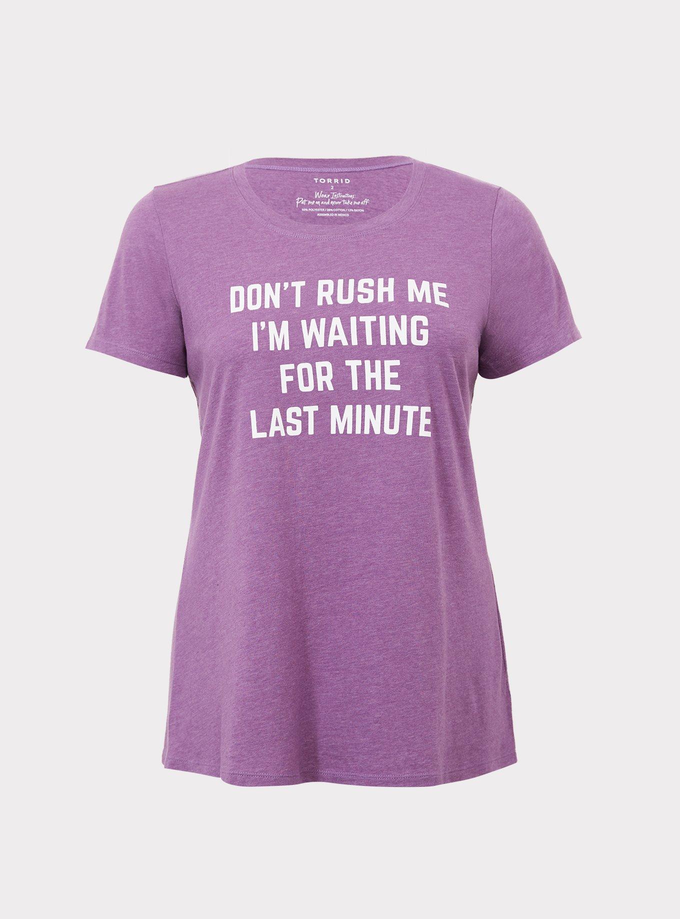 Don't Rush Me Lavender Purple Slim Fit Crew Tee, PURPLE ASPARAGUS, hi-res