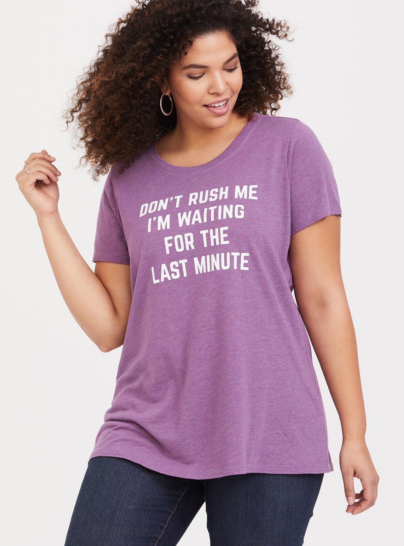 Don't Rush Me Lavender Purple Slim Fit Crew Tee, PURPLE ASPARAGUS, hi-res