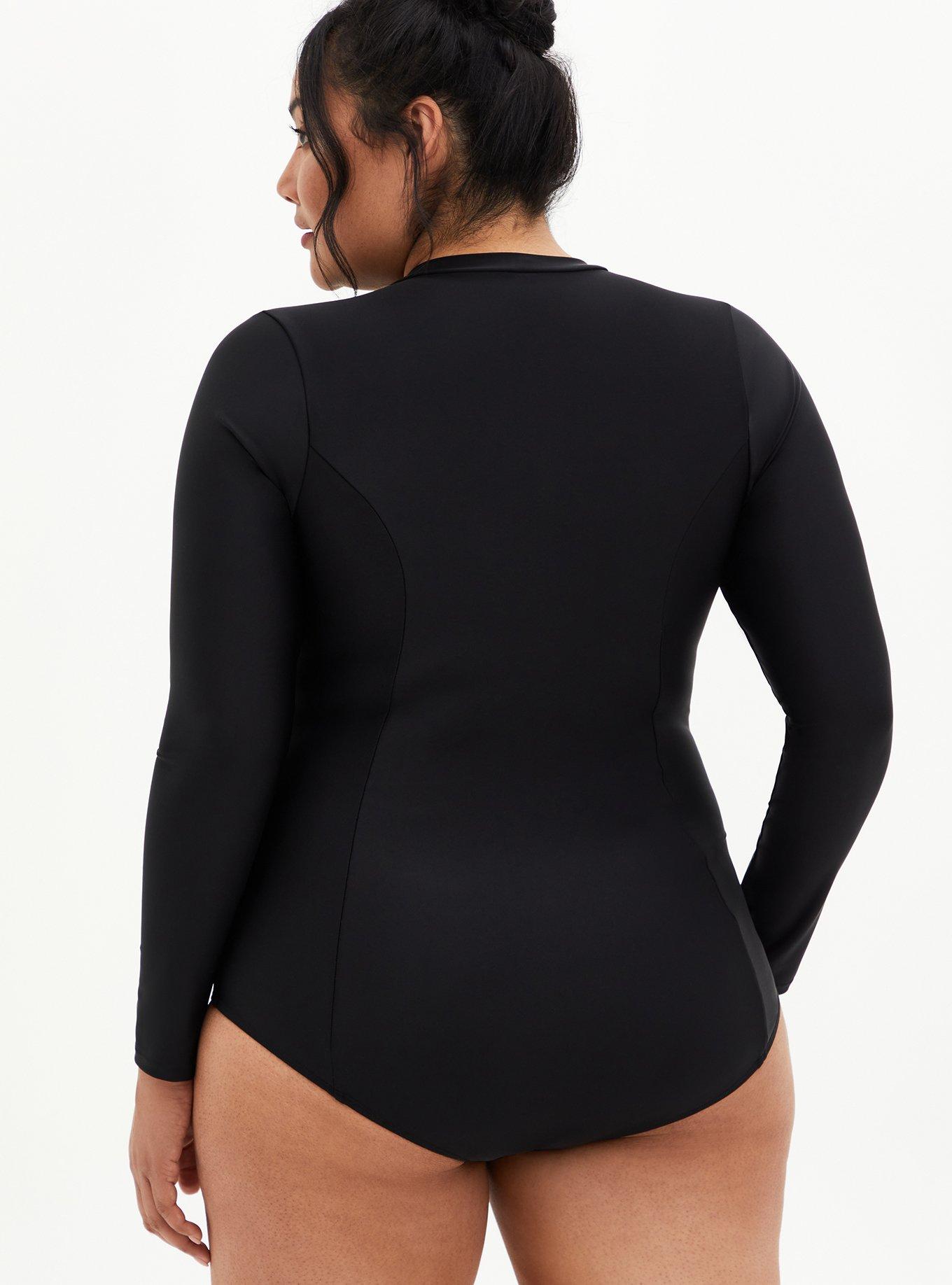 Plus Size - Wireless Long Sleeve Rashguard One Piece Swimsuit - Torrid