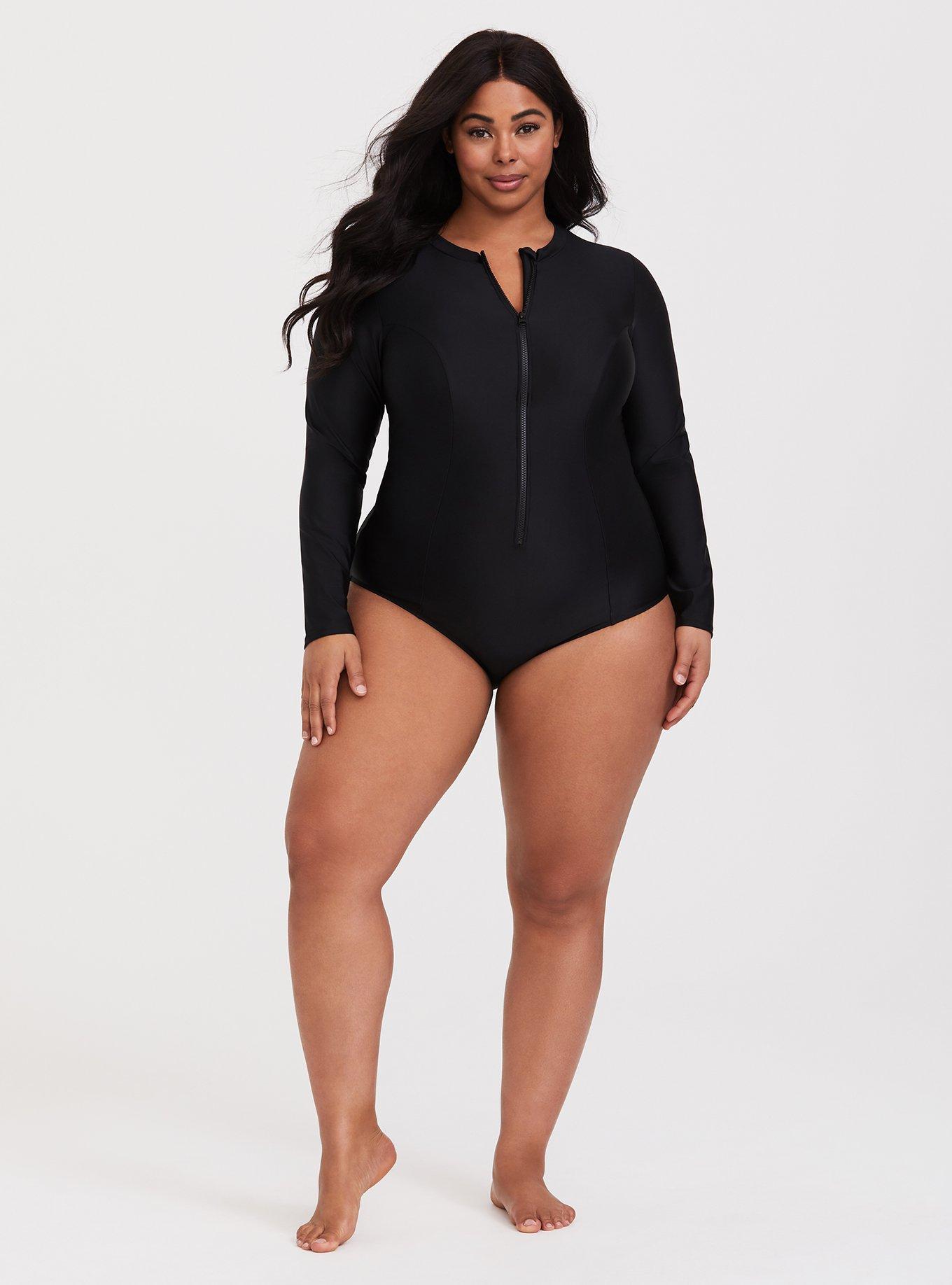 Plus swimsuit with on sale sleeves