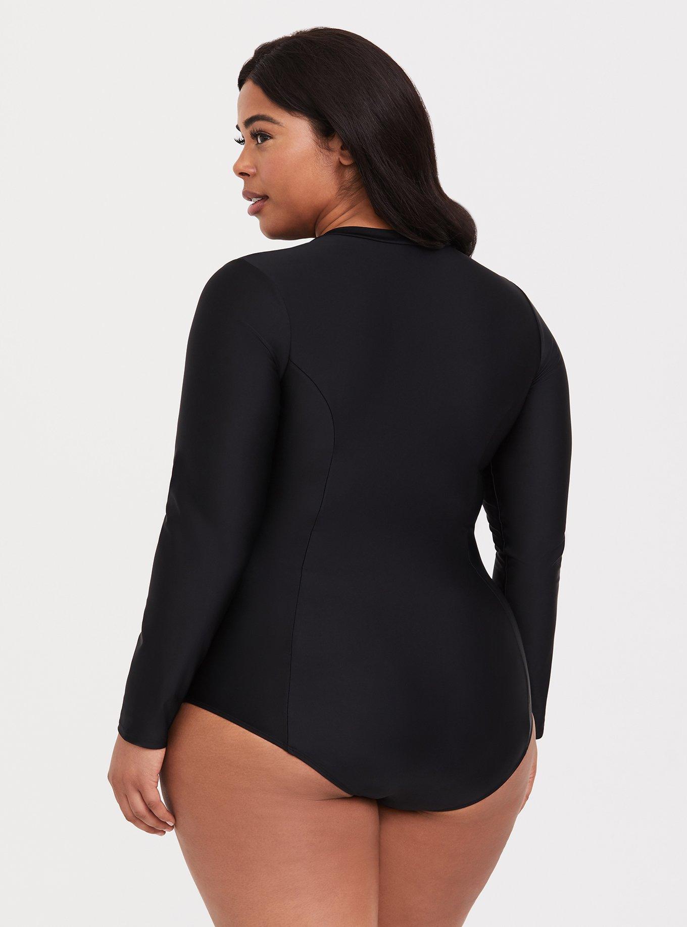 Plus size clearance long sleeve swim